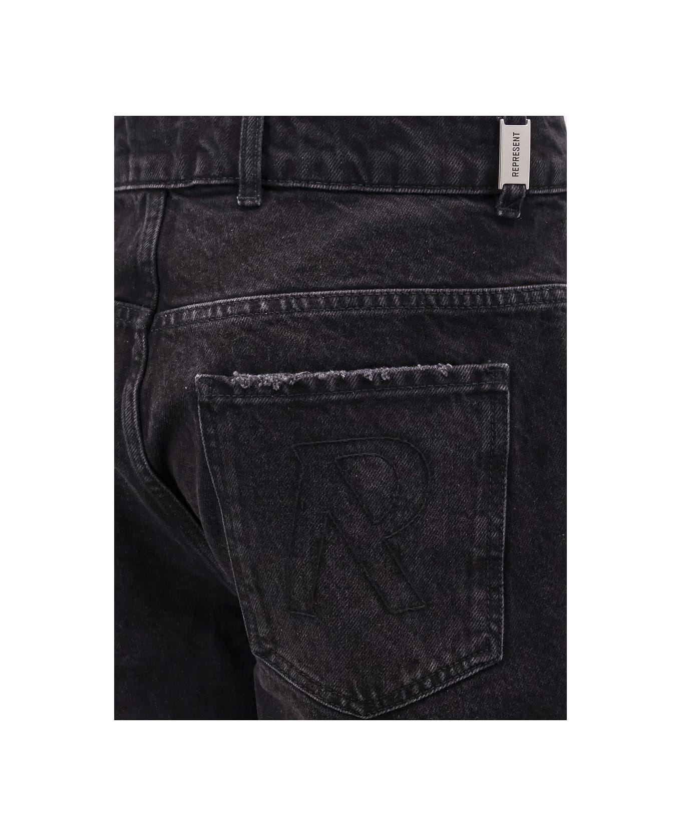 REPRESENT Tailored Stone-washed Denim Bermuda Shorts