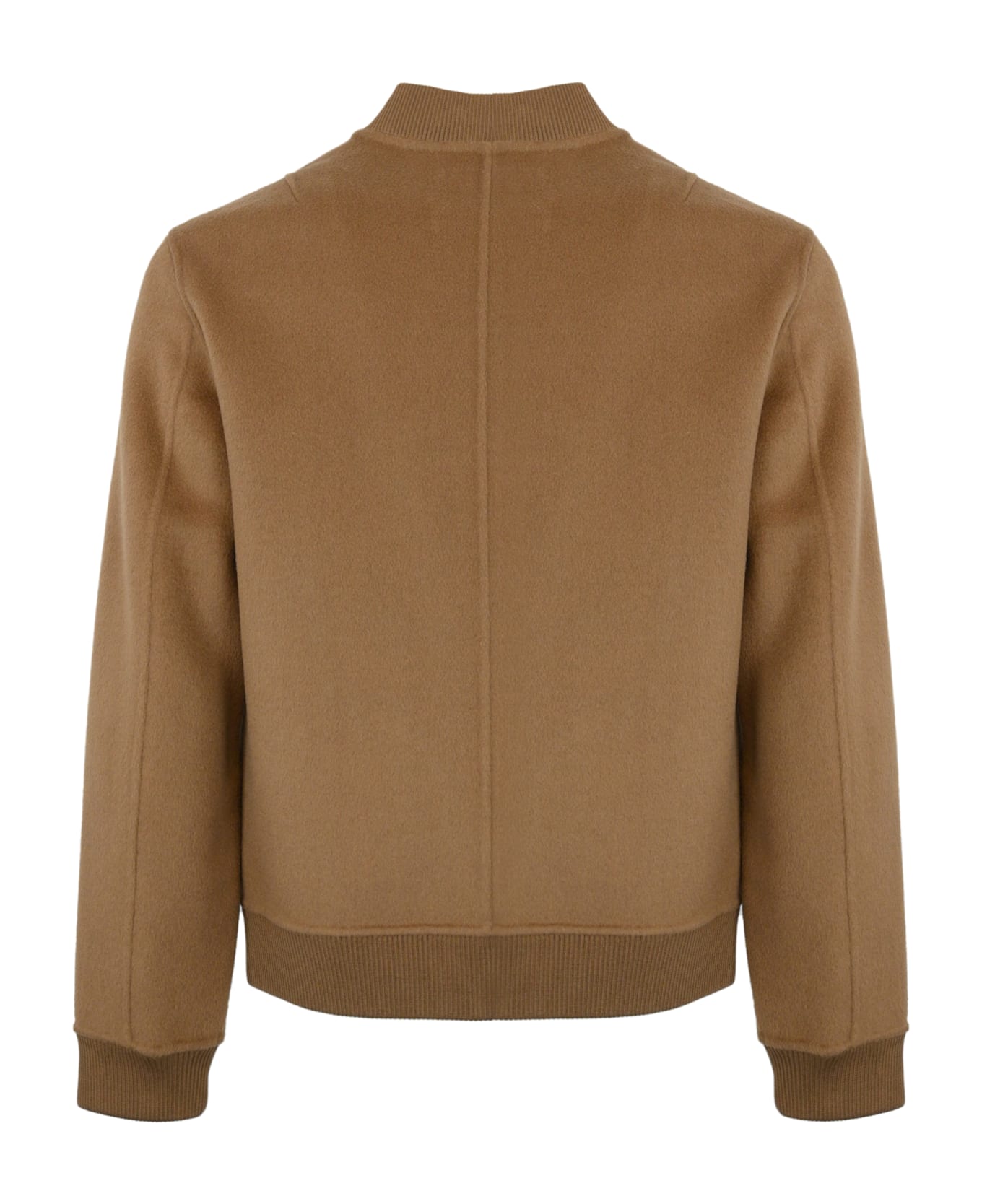 Amaranto Wool And Cashmere Bomber Jacket - Camel