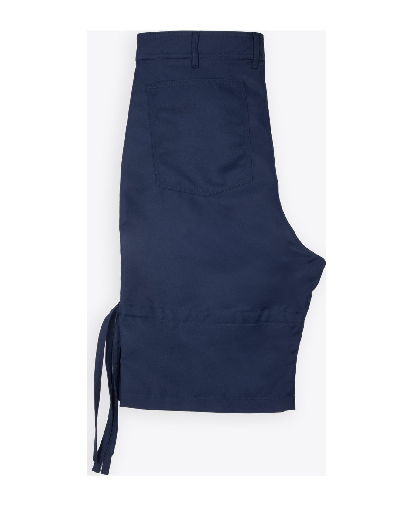 Comme des Garçons Shirt Mens Pants Woven Navy blue baggy shorts with ribbons detail - Blu