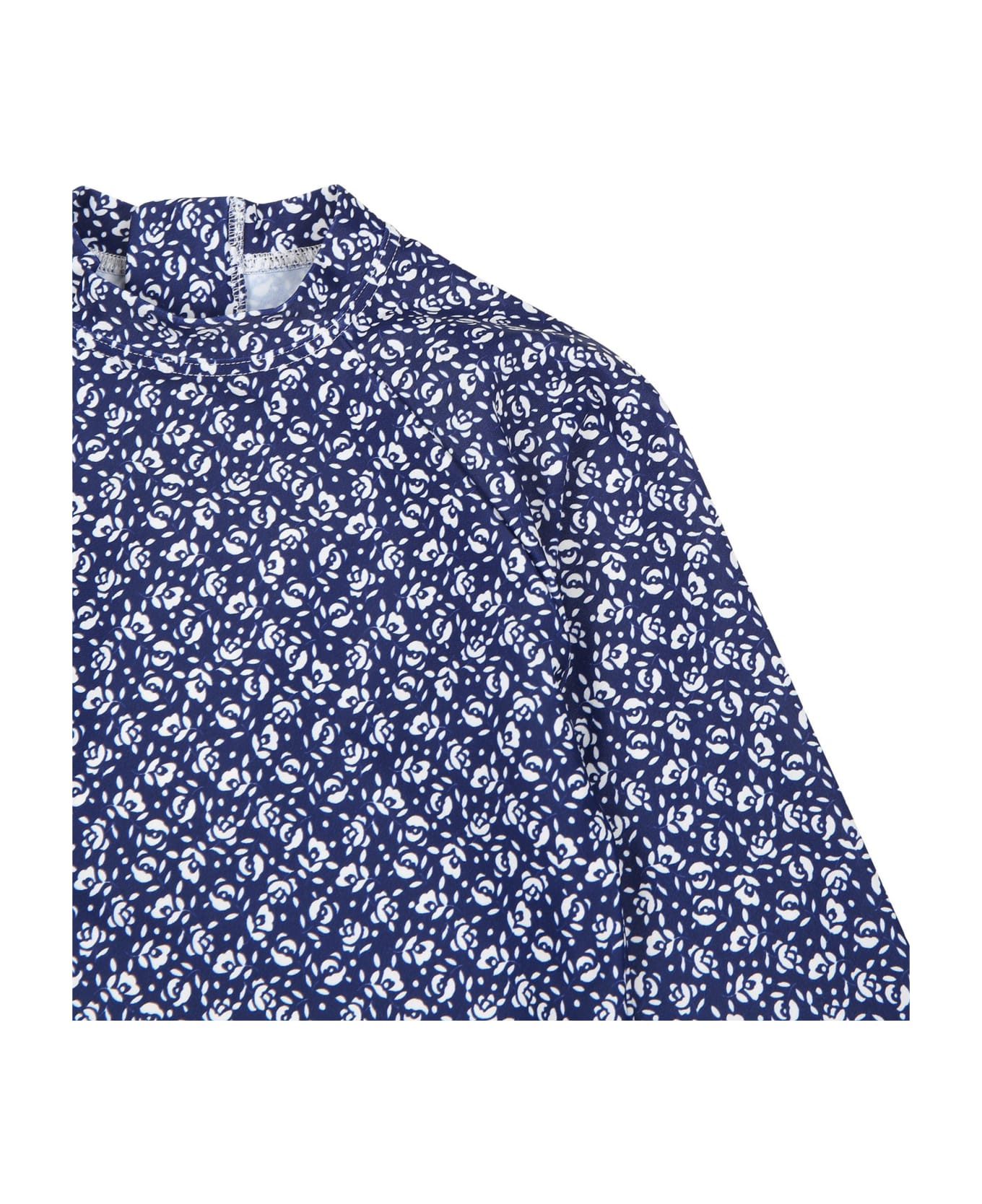 Petit Bateau Blue Anti Uv Babygrowfor Baby Girl With Flowers Print - Blue Tシャツ＆ポロシャツ