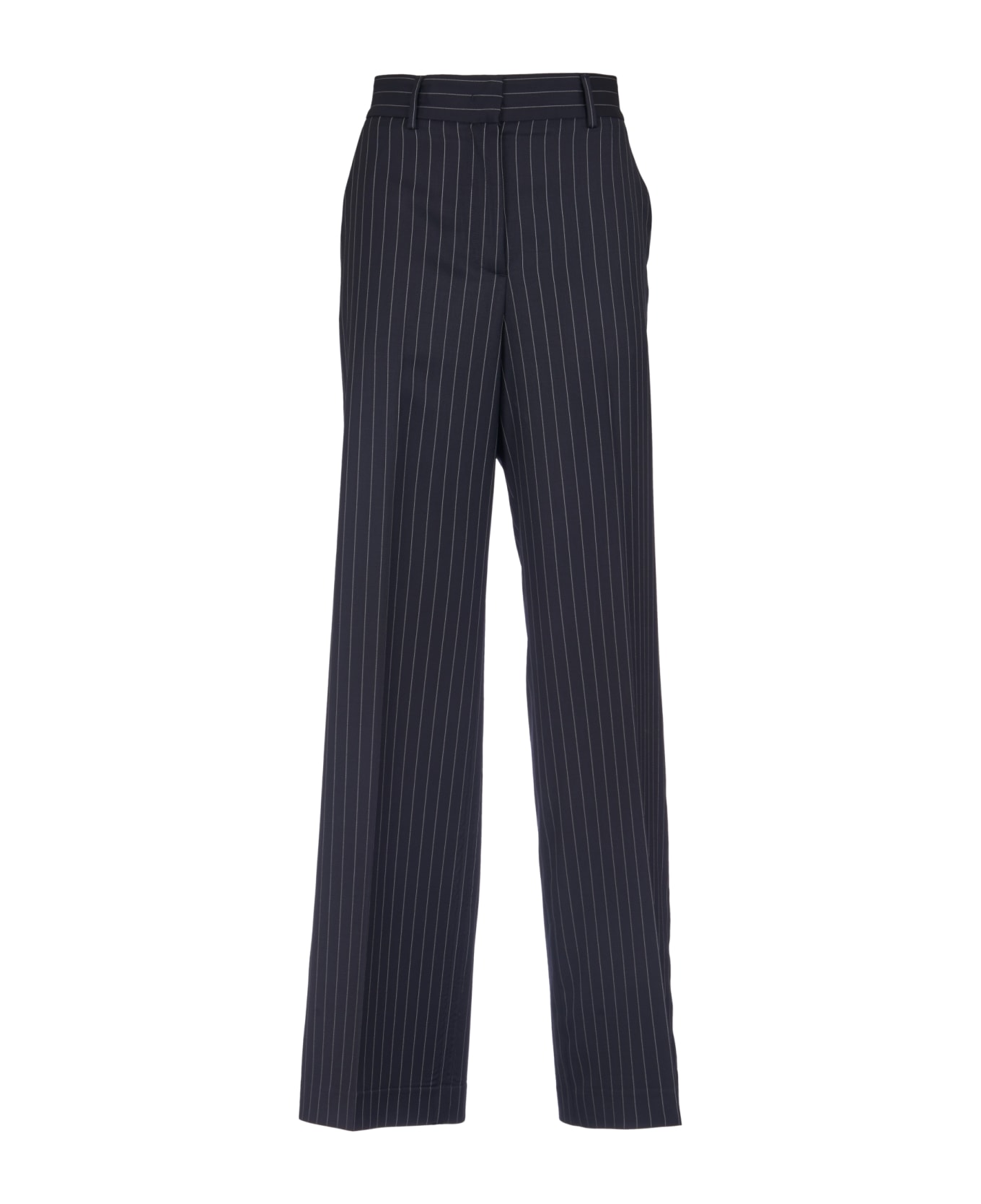 MSGM Pinstripe Trousers - Navy ボトムス