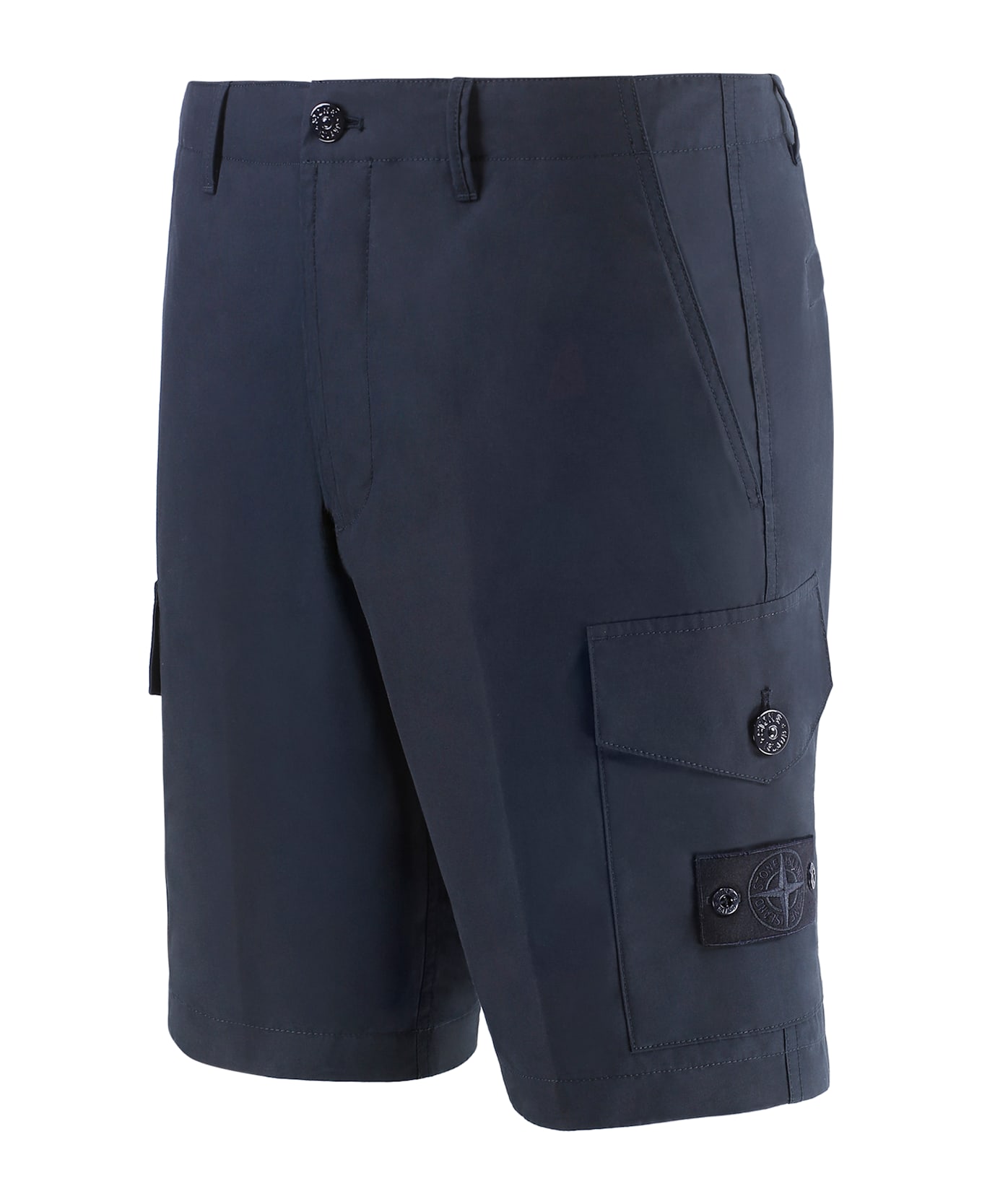 Stone Island Cotton Bermuda Shorts - NAVY BLUE