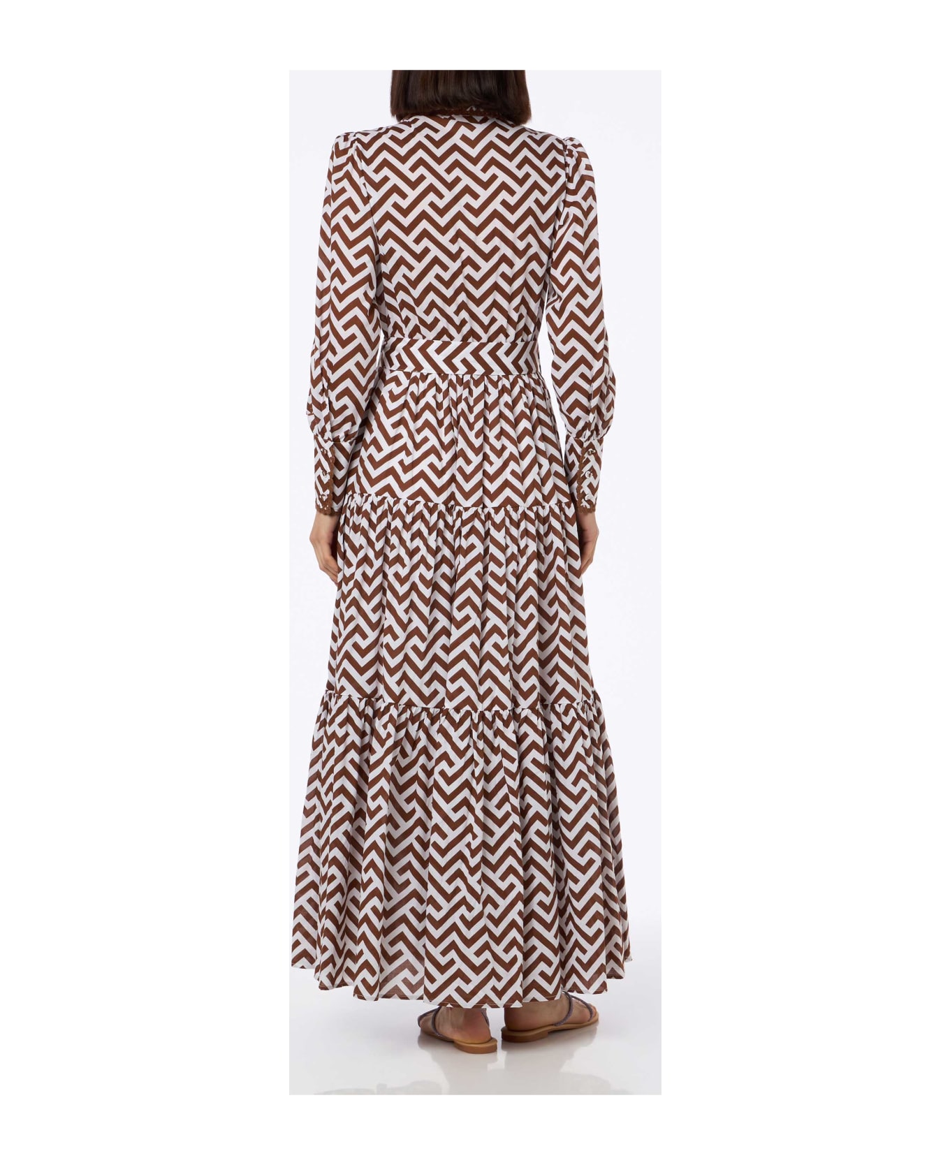 MC2 Saint Barth Striped Print Woman Cotton Dress Jensen - WHITE