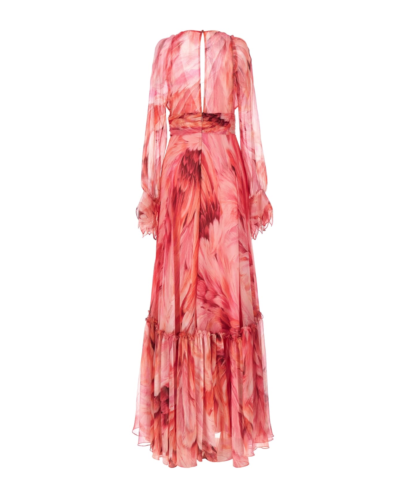 Roberto Cavalli 'plumage' Dress - Fuchsia