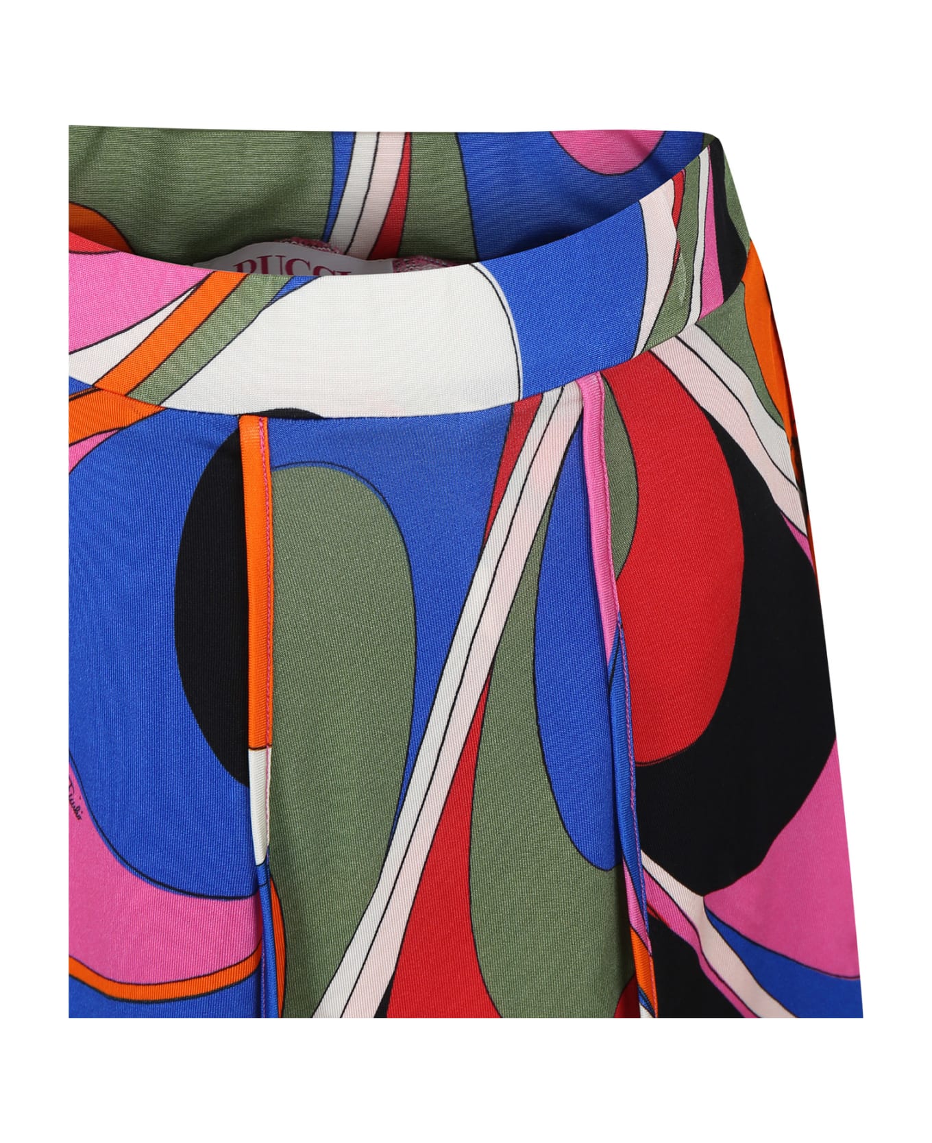 Pucci Multicolor Skirt For Girl With Print And Logo - Multicolor ボトムス
