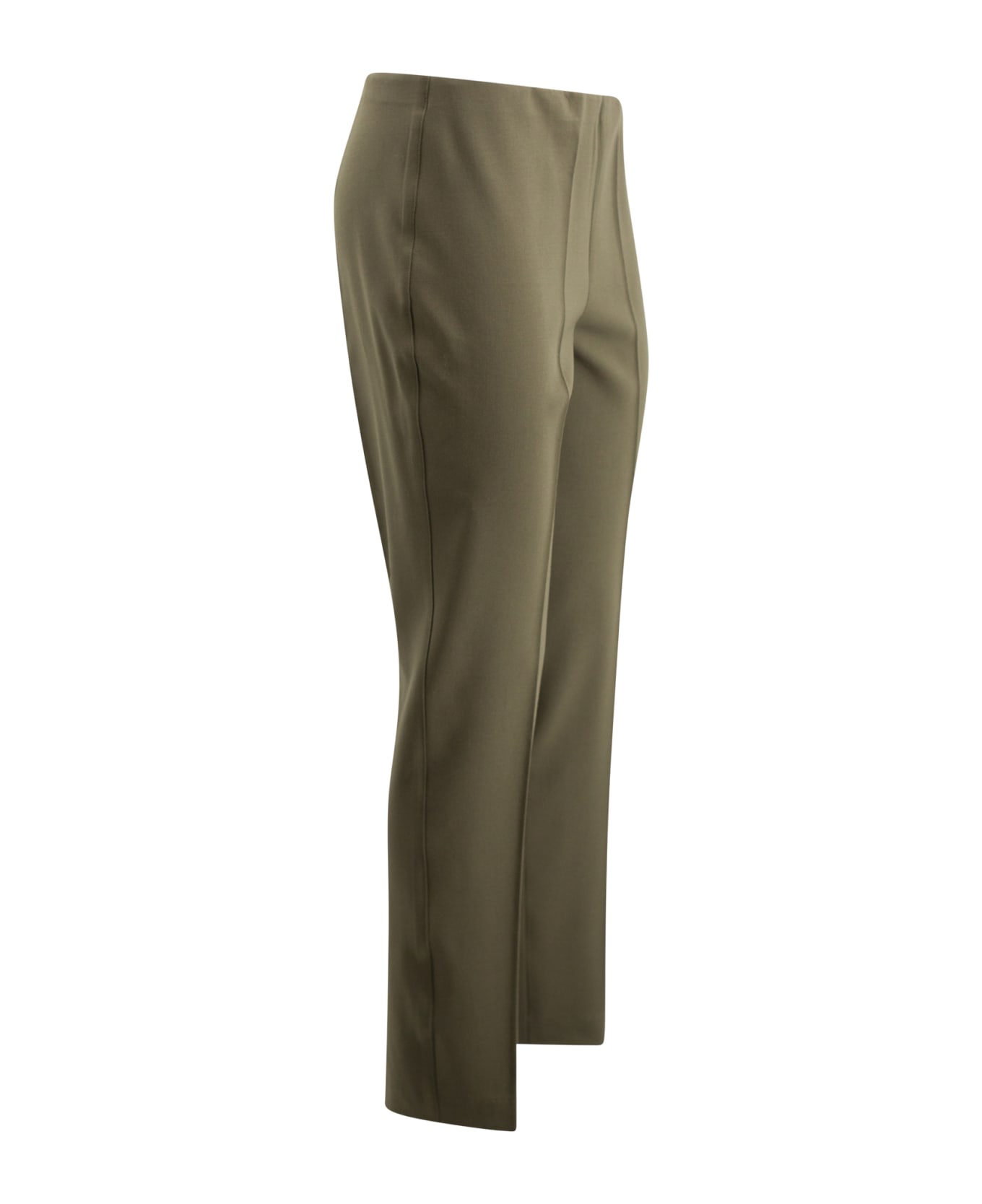 Parosh Elastic Waist Trousers - Olive Green
