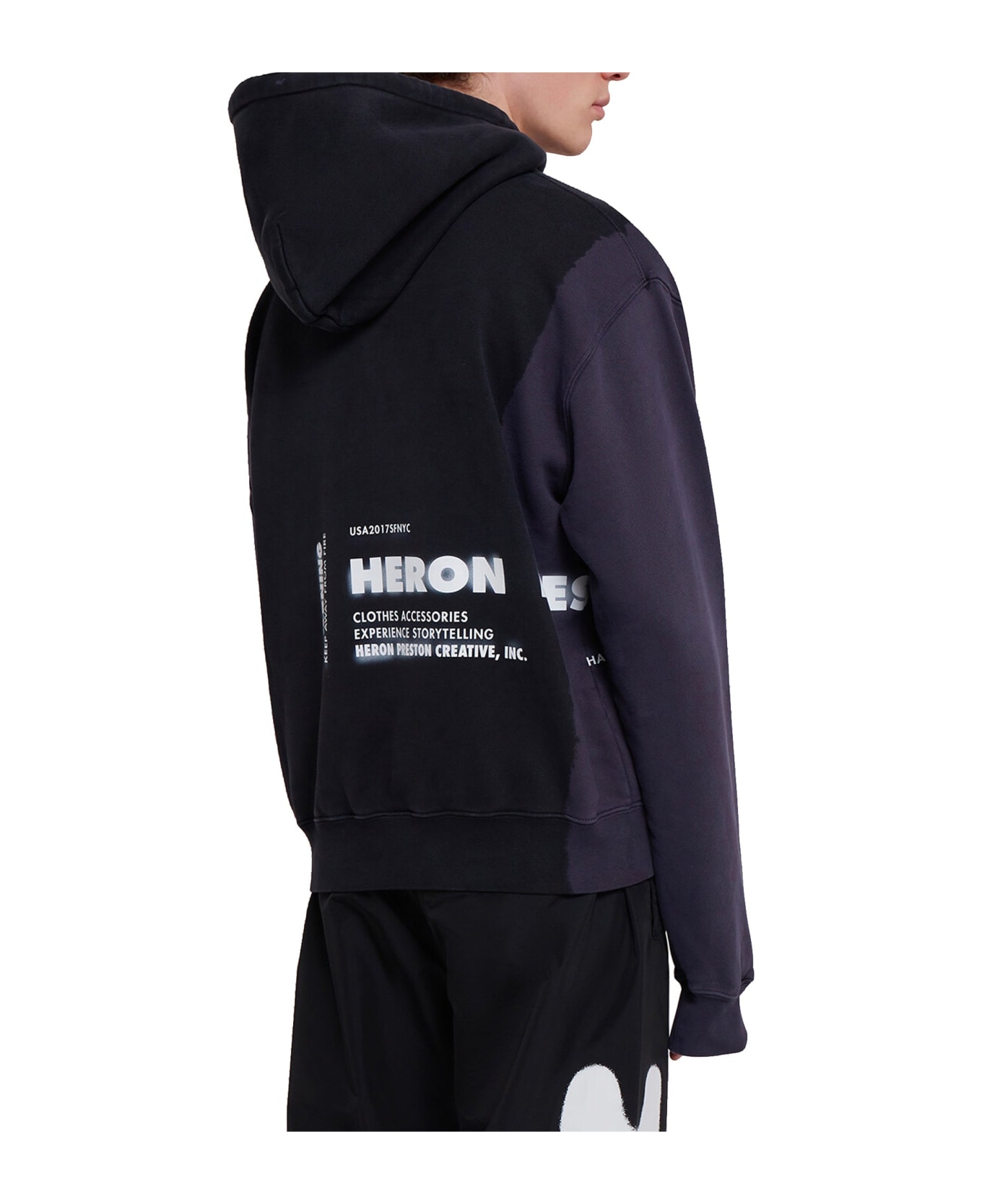 HERON PRESTON Cat Hooded Sweatshirt - Black