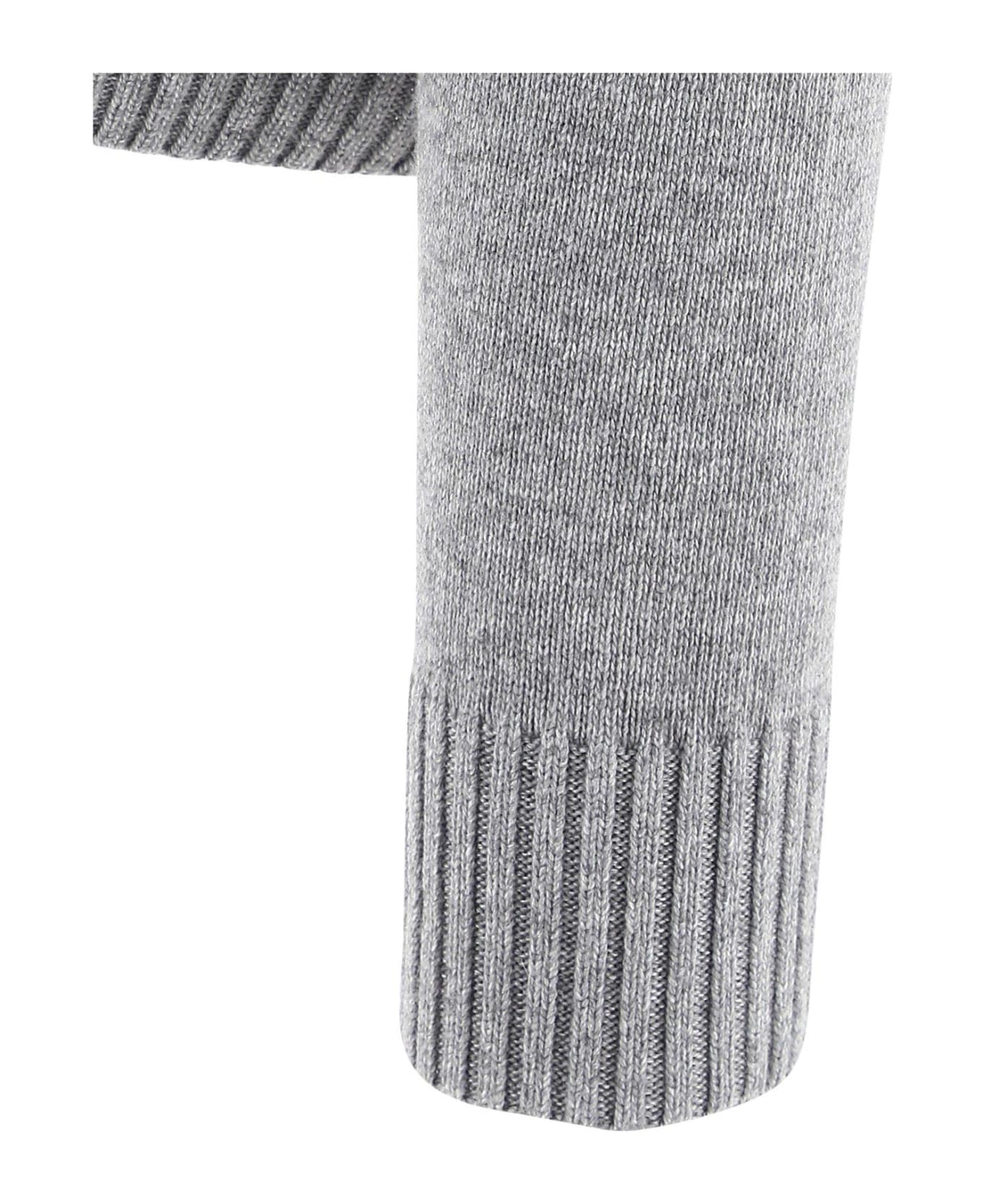 Off-White Fine Knit Turtleneck Jumper - Gray