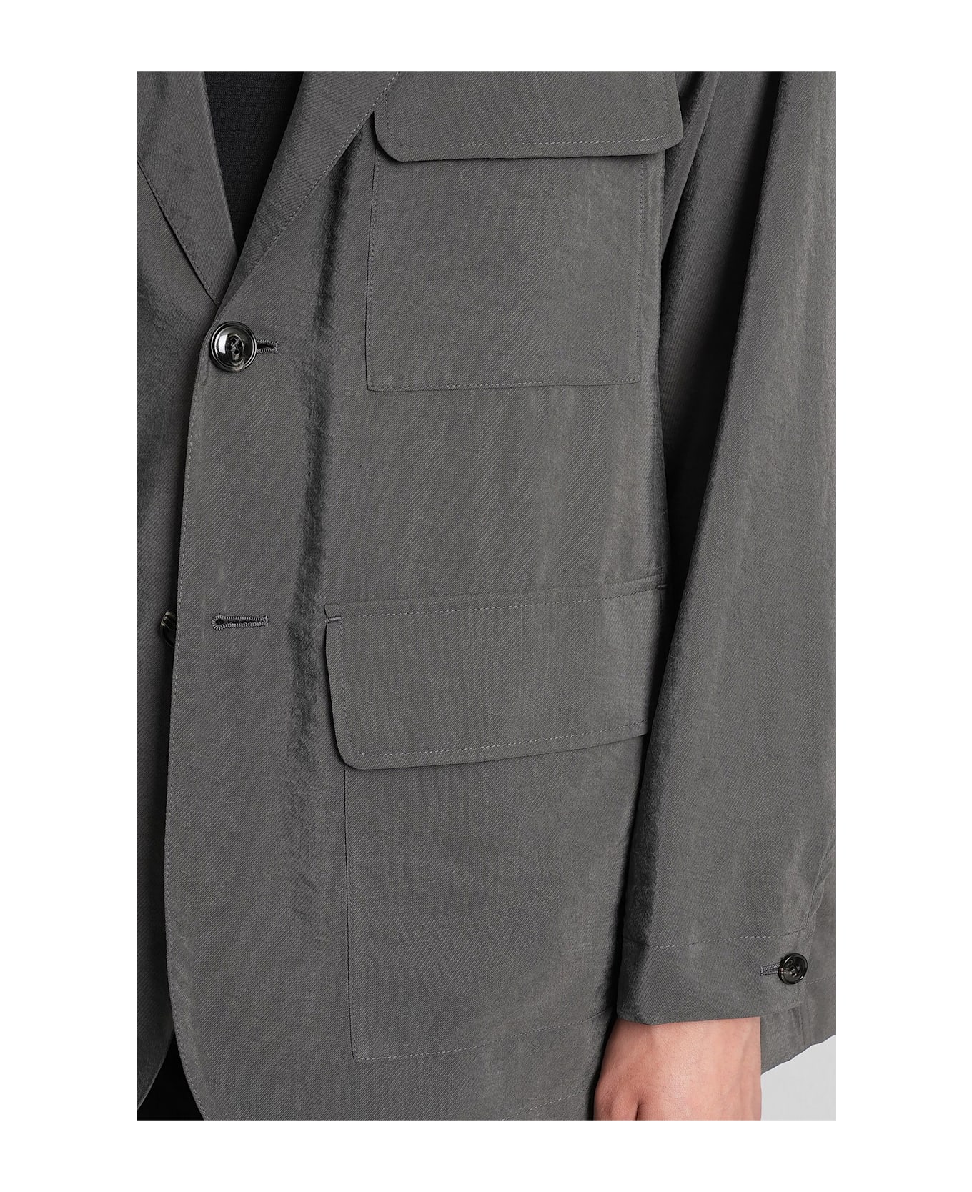 Giorgio Armani Blazer In Khaki Silk - khaki