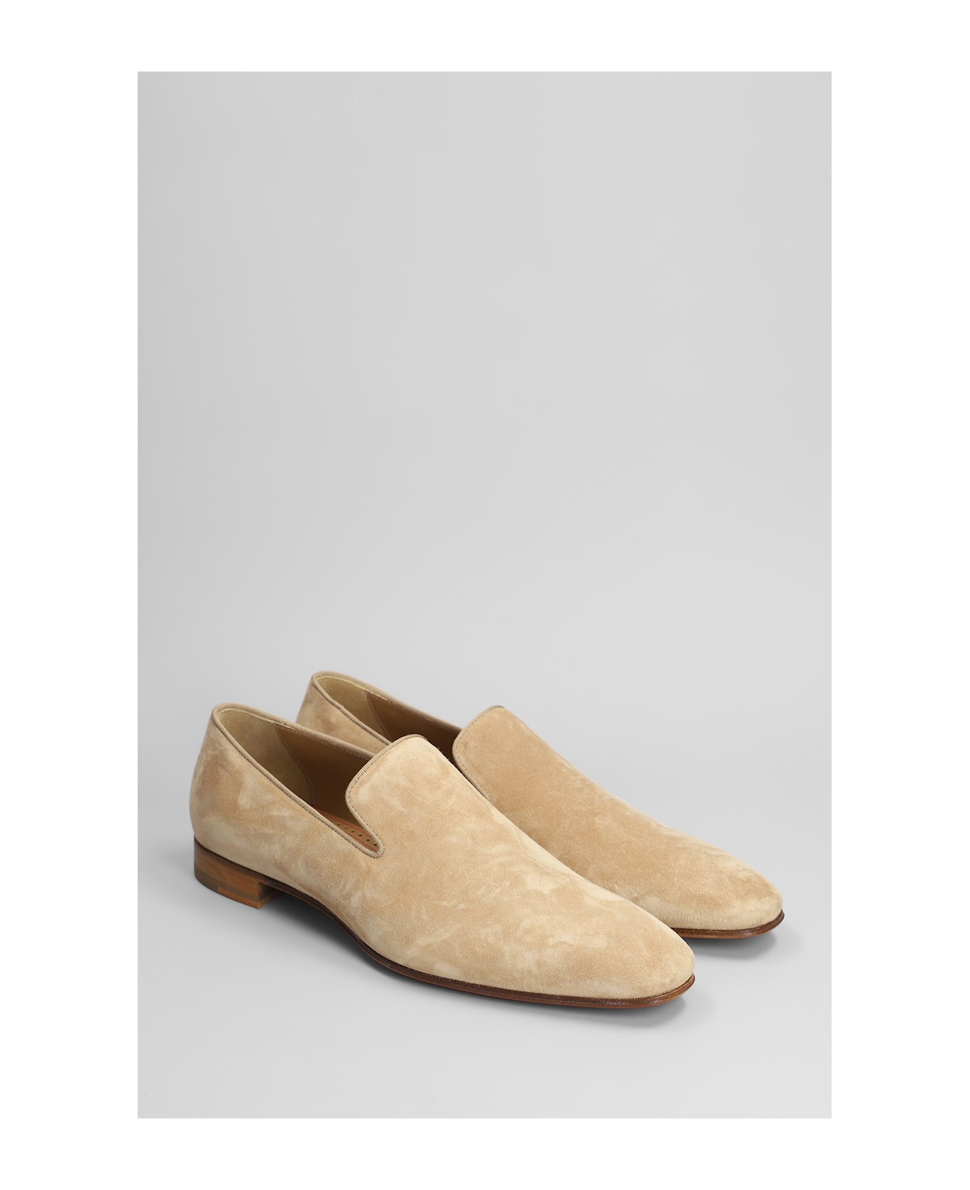 Christian Louboutin Dandelion Loafers In Beige Suede - beige