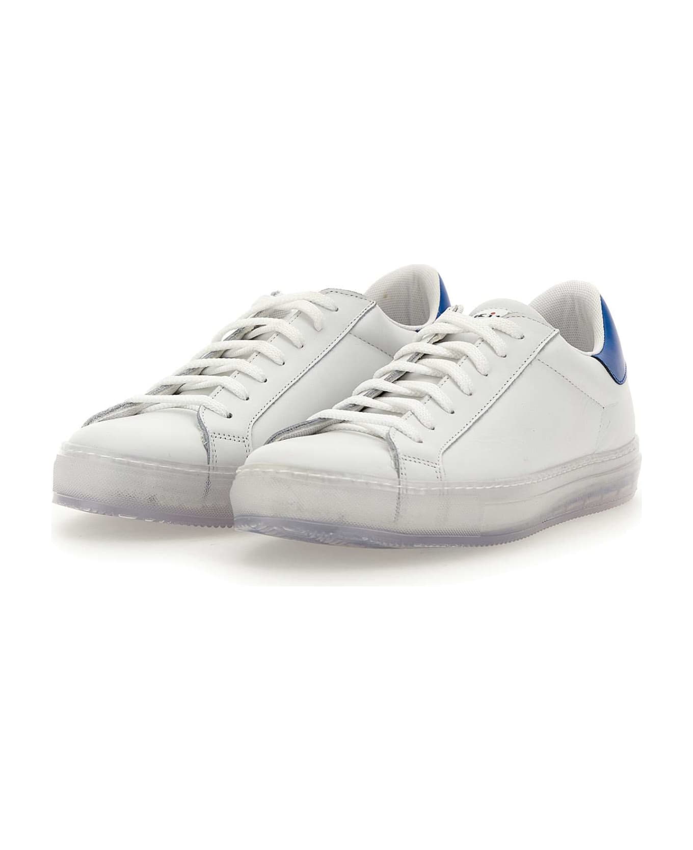 Kiton Leather Sneakers - WHITE