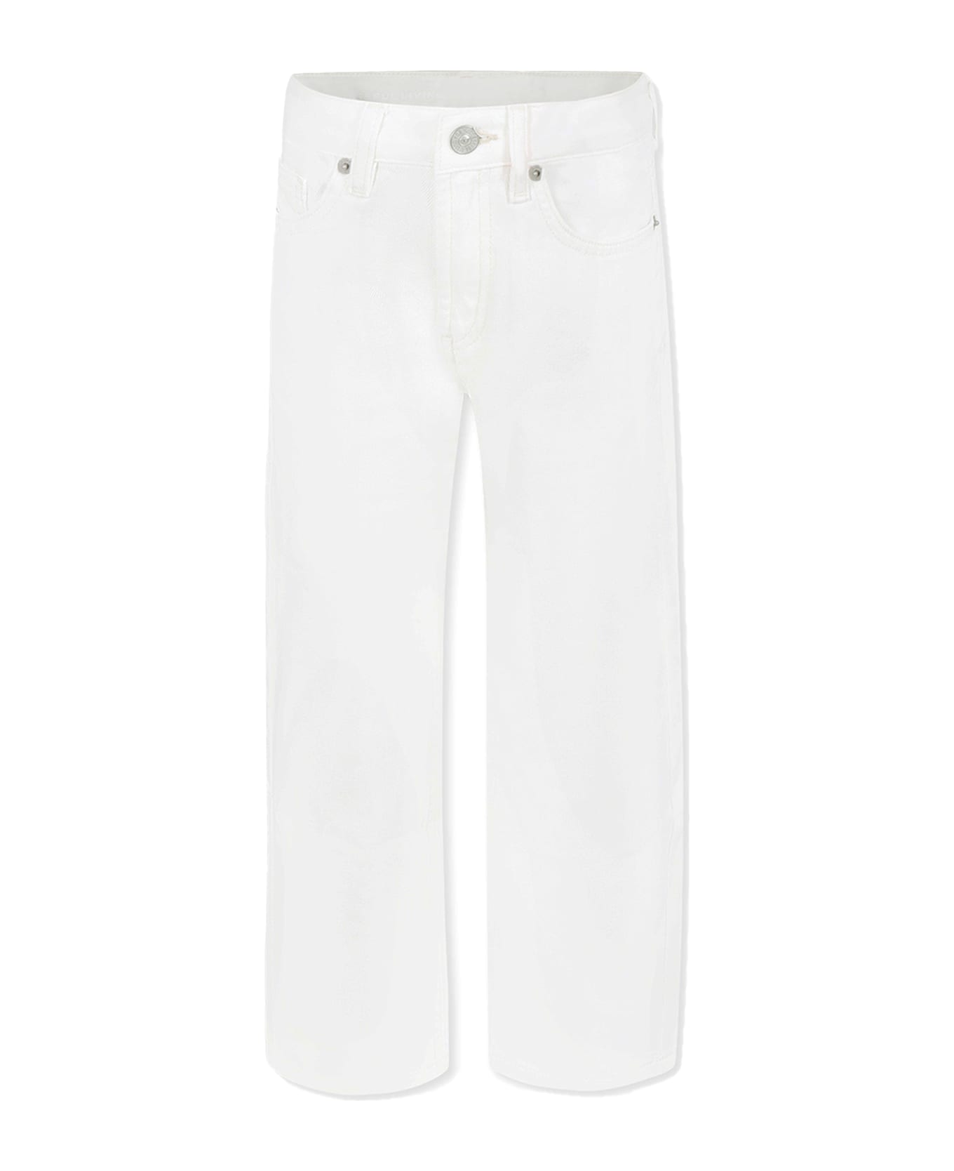 Diesel White Jeans For Boy With Logo - White