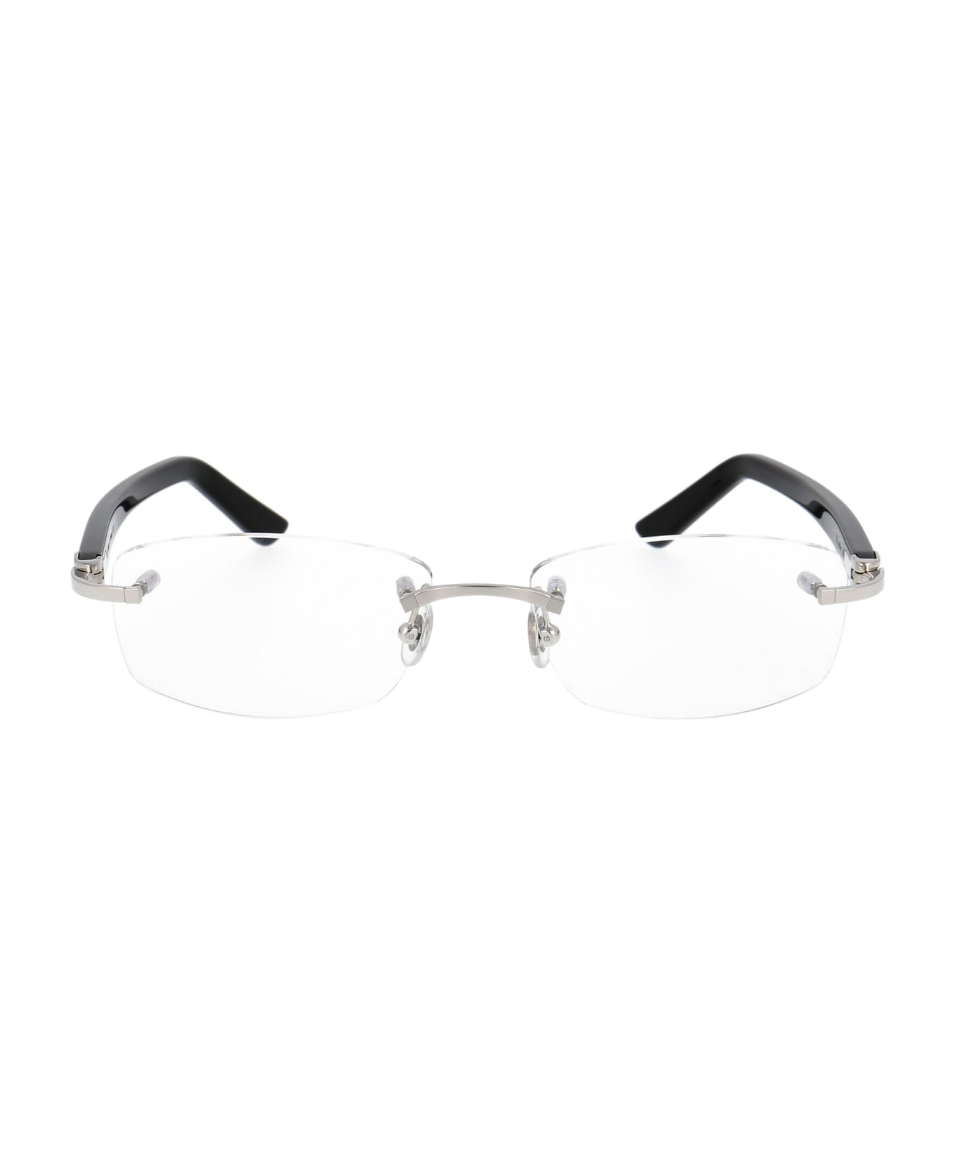 Cartier Eyewear Ct0048o Glasses - 003 SILVER BLACK TRANSPARENT