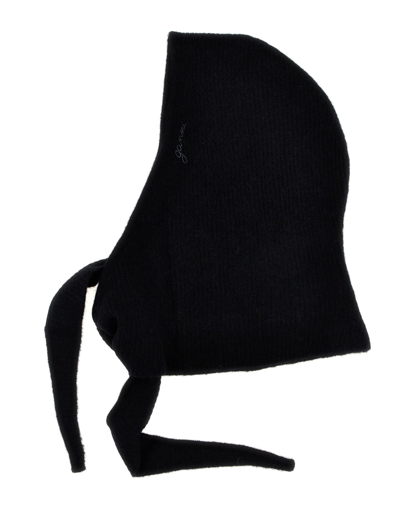 Ganni Logo Embroidery Hood - Black
