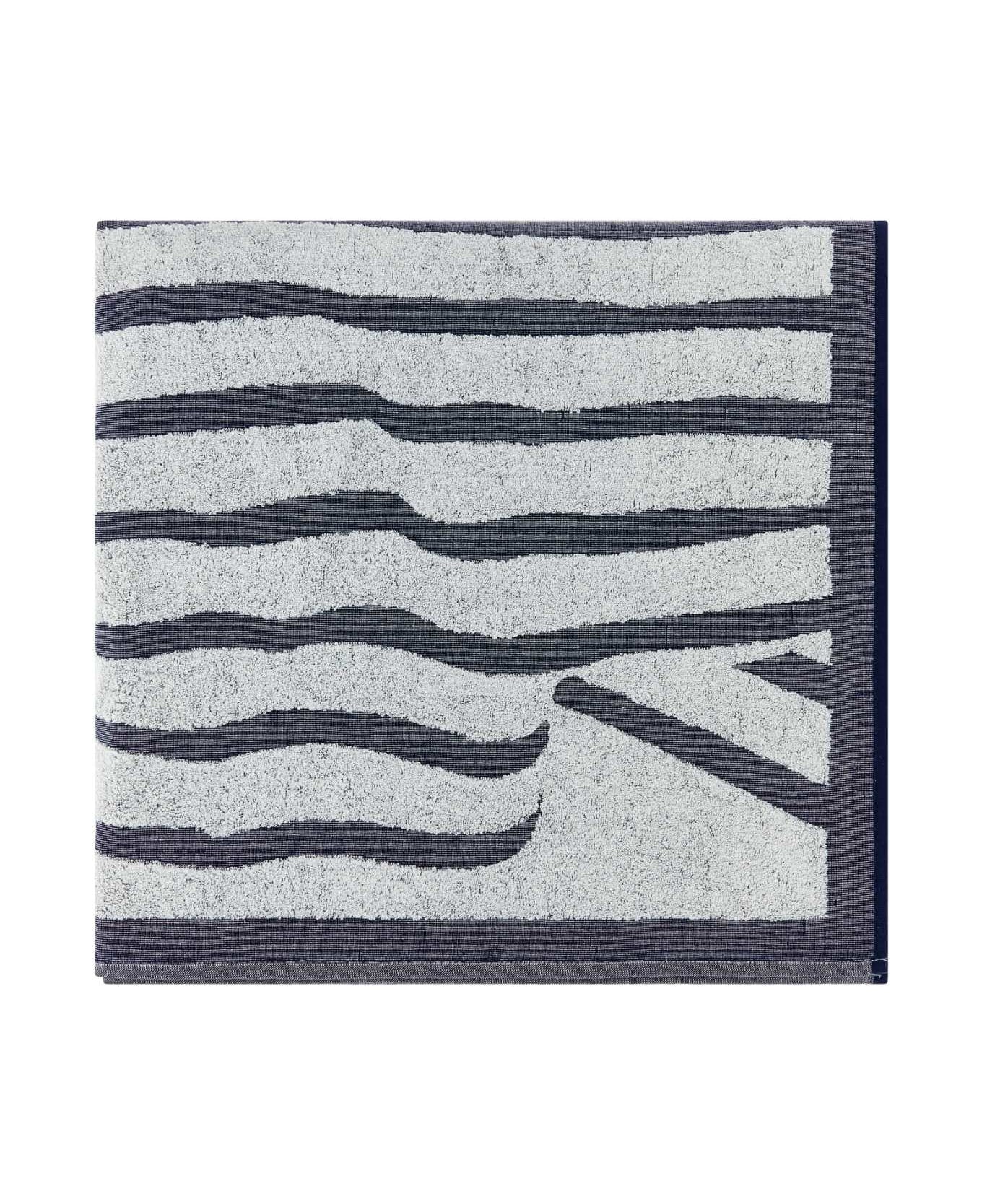 Jean Paul Gaultier Embroidered Terry Fabric Beach Towel - WHITENAVY