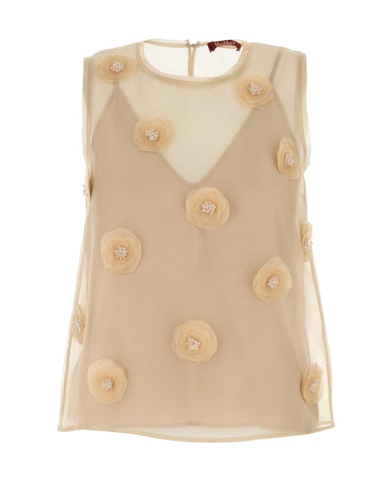 Tシャツ・カットソー Max Mara Studio Beige organza Achille top Max Mara Studio Beige Organza Achille Top | italist, ALWAYS