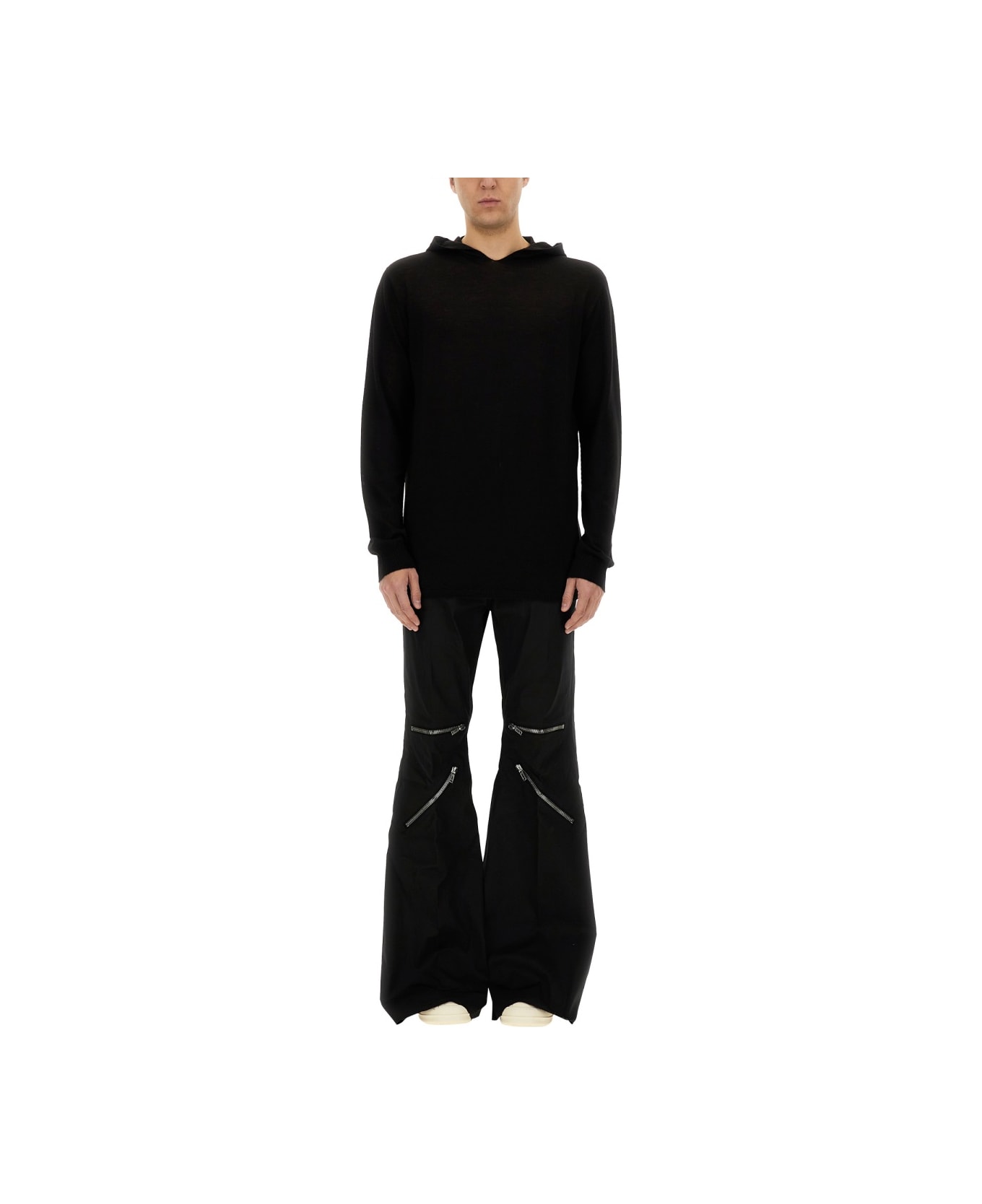 Rick Owens Wool Sweatshirt - BLACK