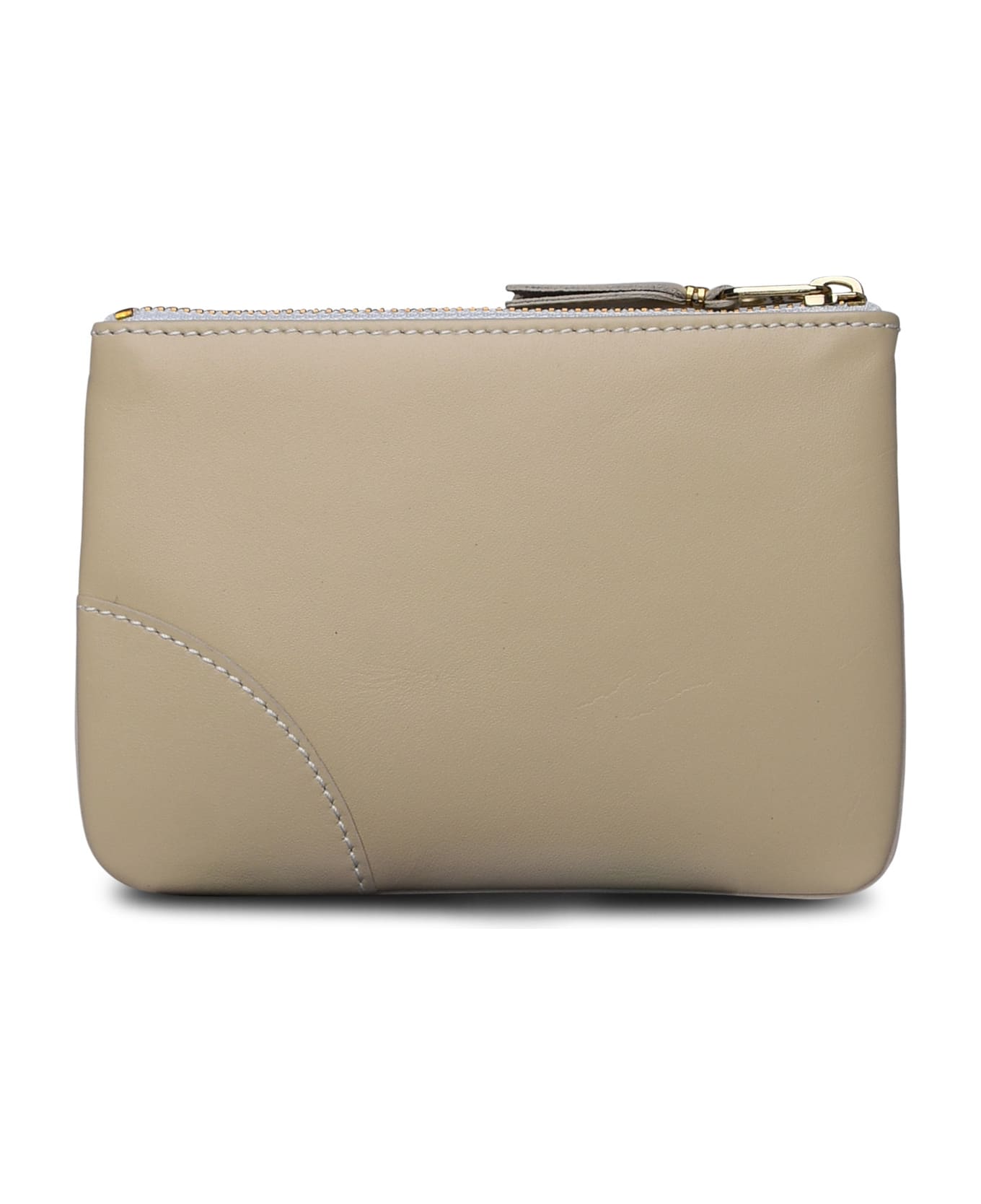Comme des Garçons Wallet Small Leather Flat Bag - Ivory クラッチバッグ