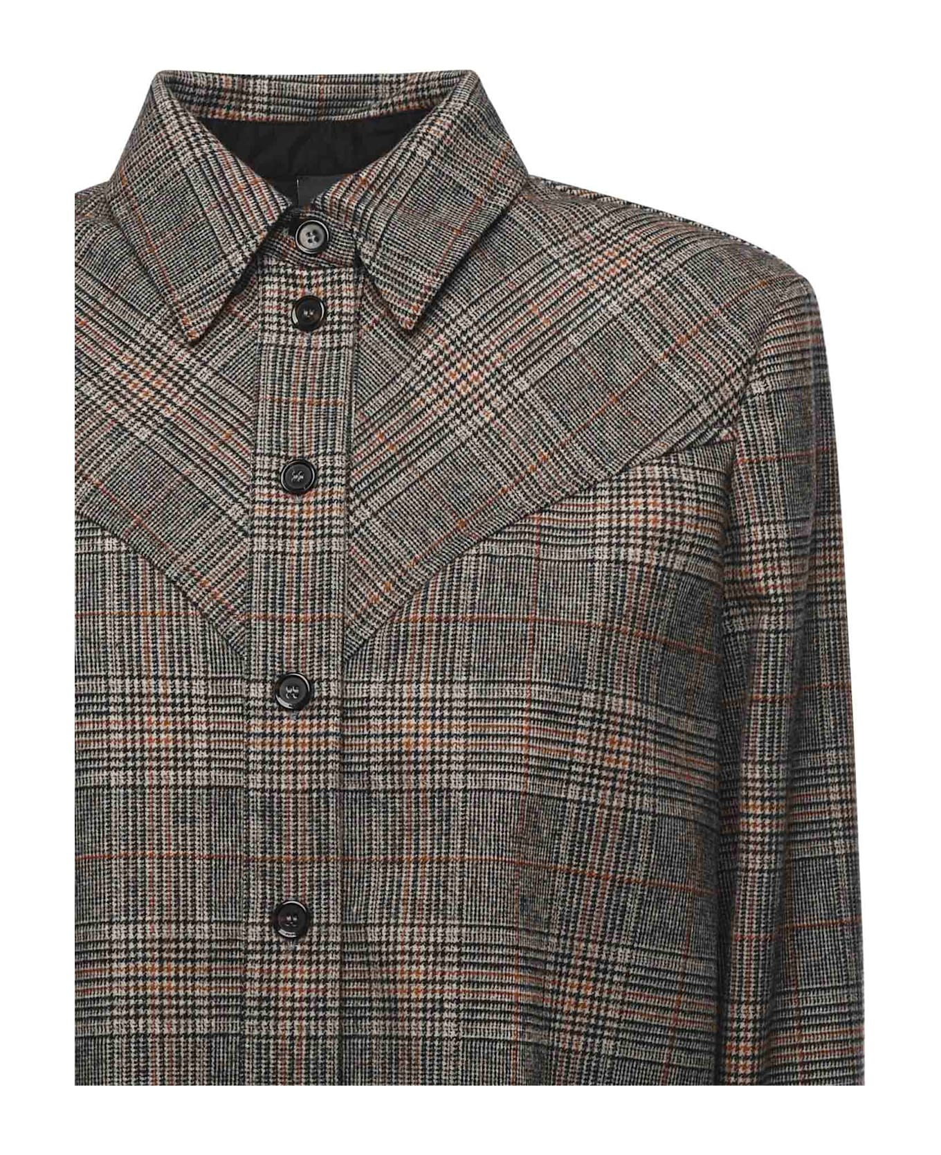 Pinko Berta Shirt Check - MULTI. BEIGE/GRIGIO/GIALLO