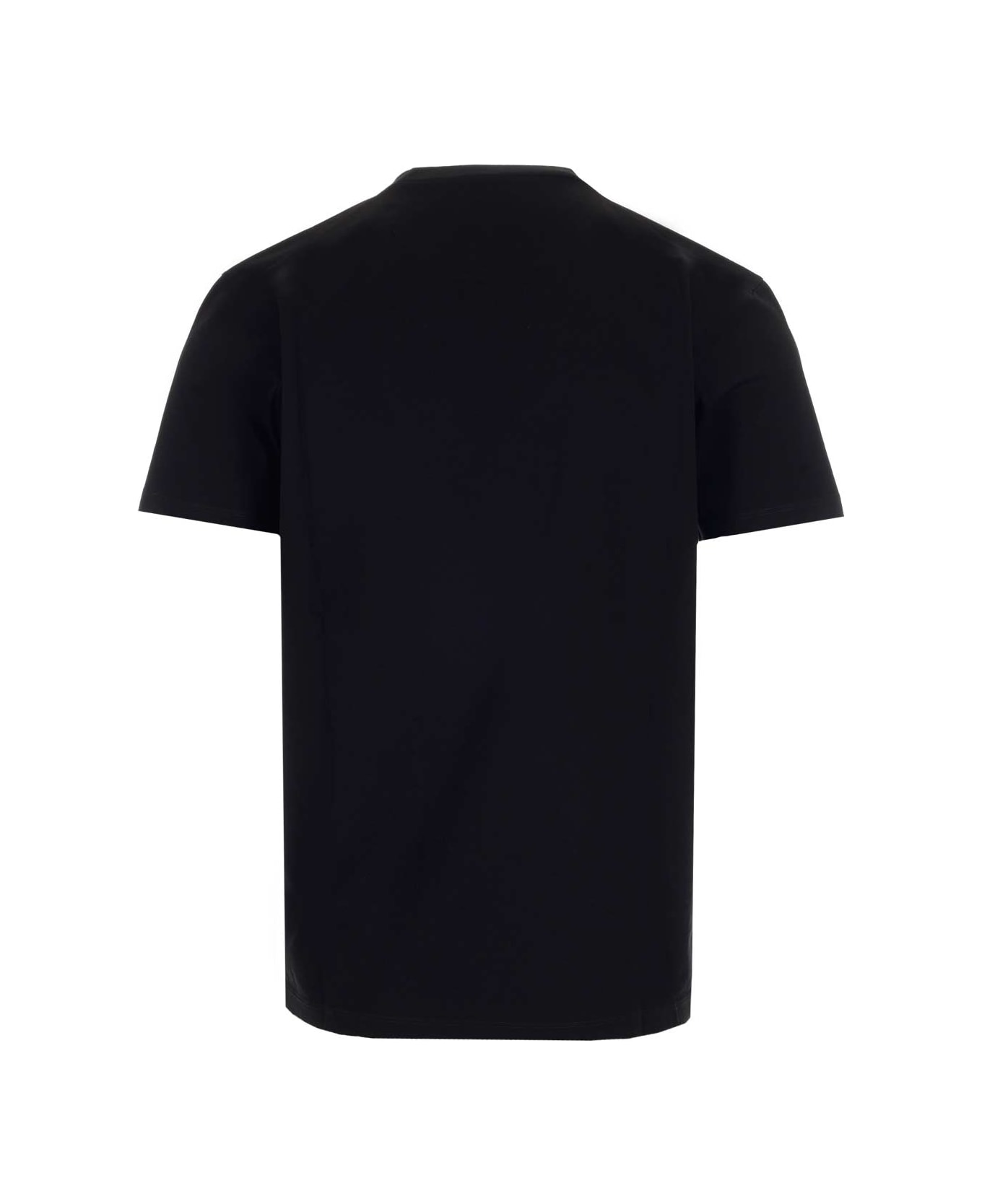 Balmain T-shirt With Front Logo Embroidery - Ejj Noir Bleu Moyen Rouge Vif