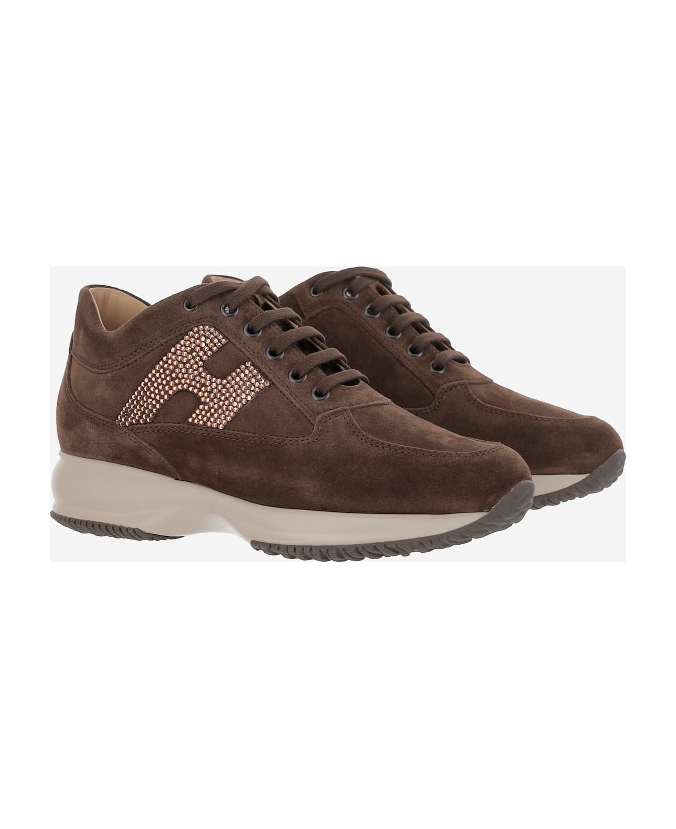 Hogan Suede Interactive Sneakers - Marrone scuro