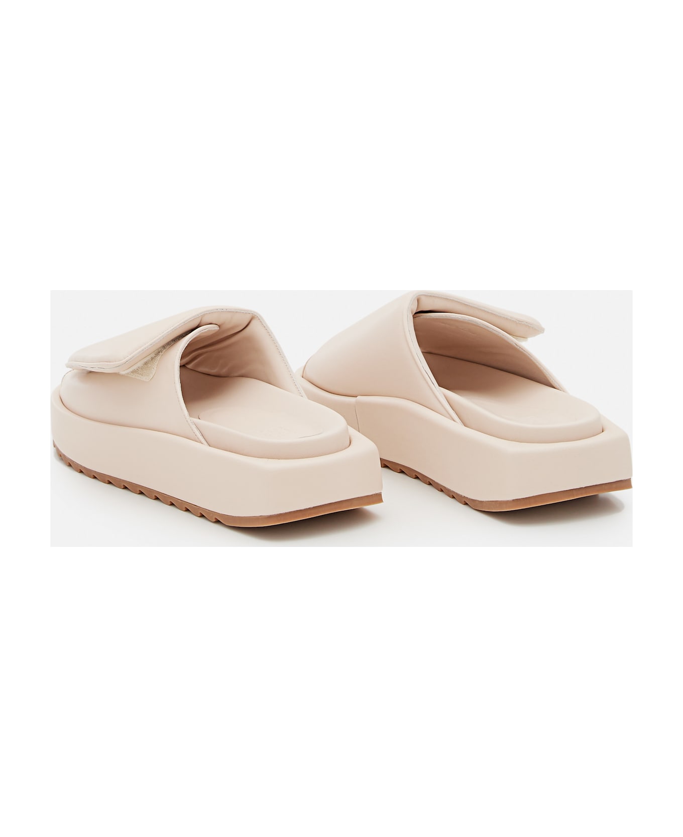 GIA BORGHINI 40mm Gia 1 Leather And Scuba Sandals - Beige