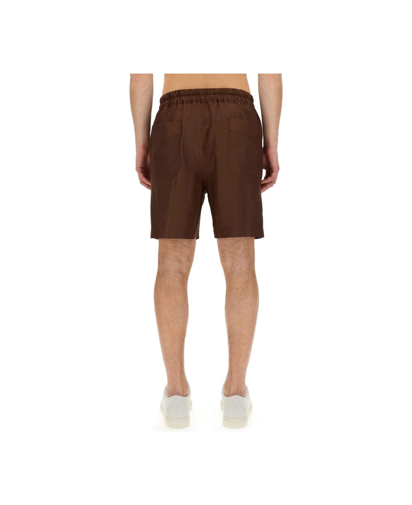 Tom Ford Drawstring Silk Bermuda Shorts - CHOCOLATE