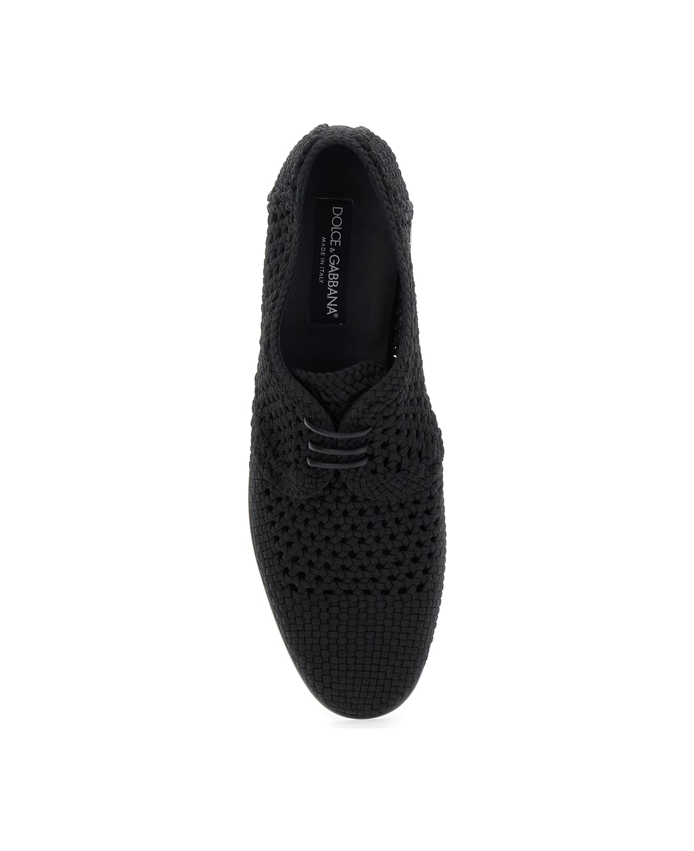 Dolce 
Gabbana Braided Black Derby Shoes - Black