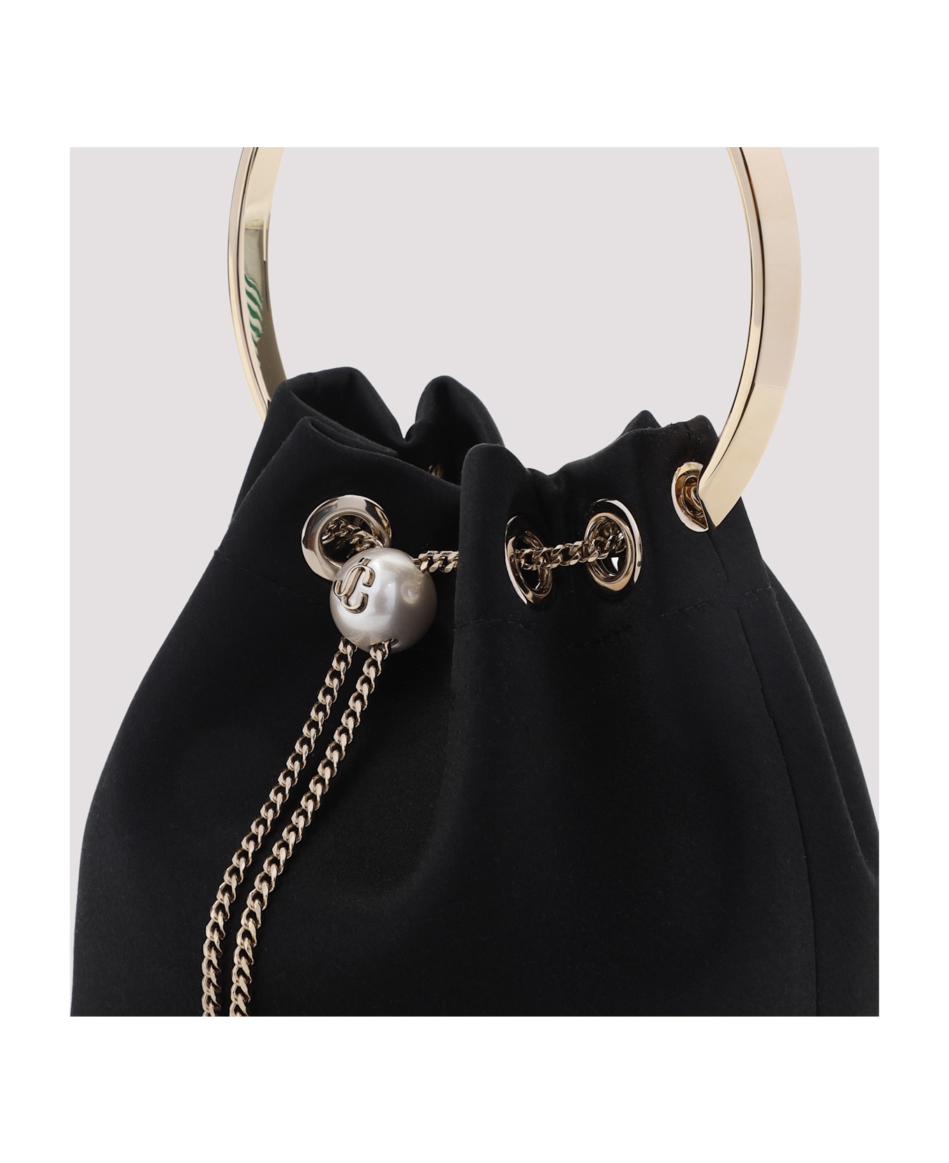 Jimmy Choo Bon Bon Satin Handbag - Black Light Gold