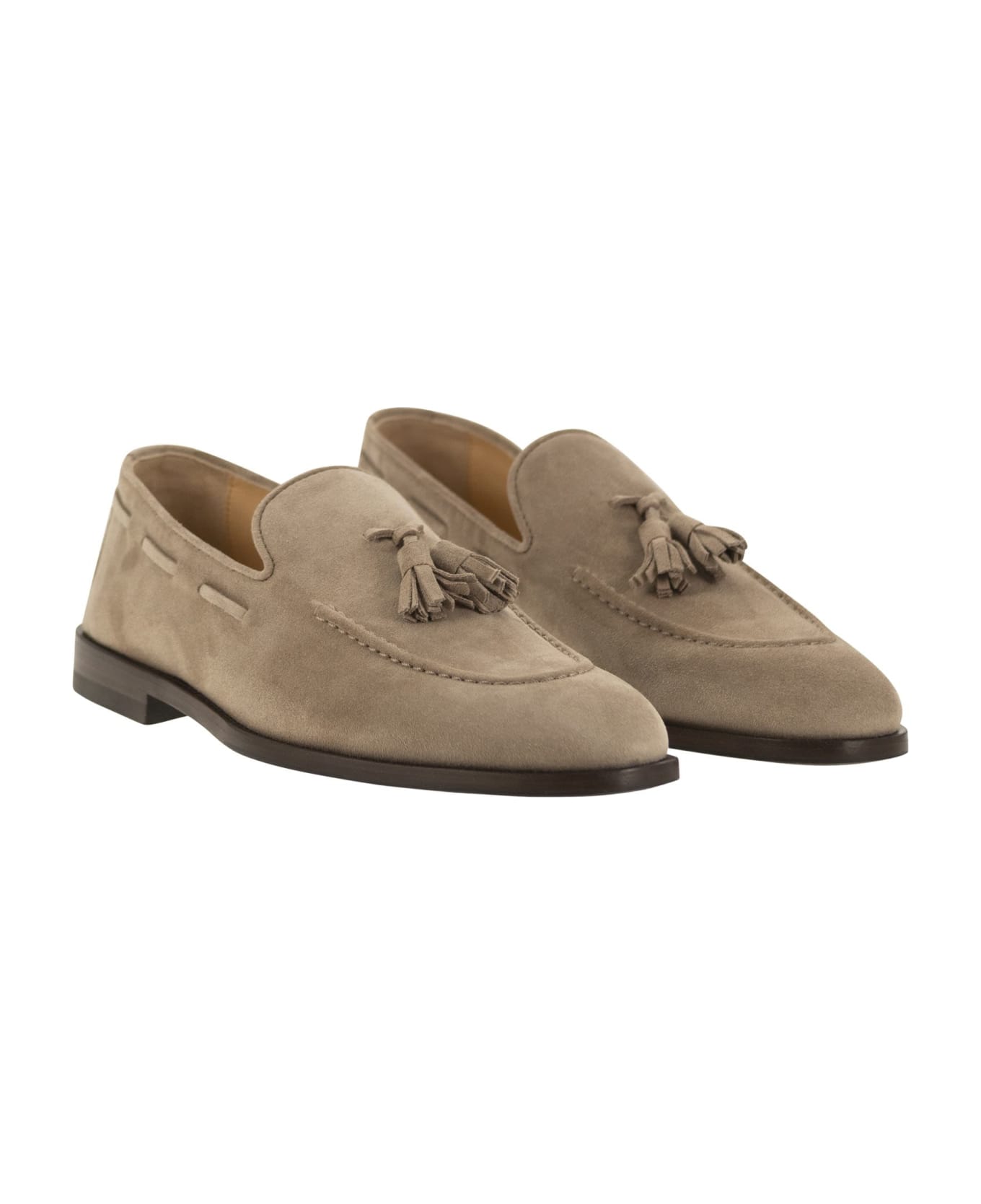 Brunello Cucinelli Suede Moccasins With Tassels - Rope