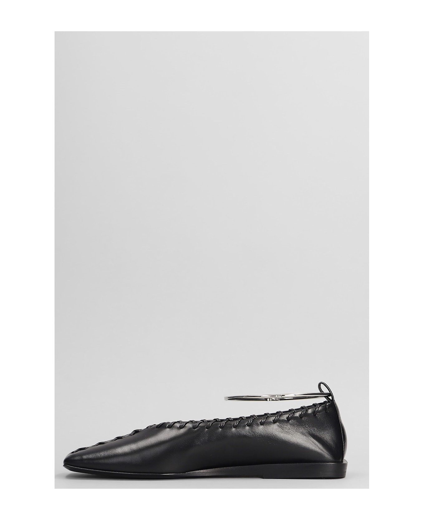 Jil Sander Ballet Flats In Black Leather - black