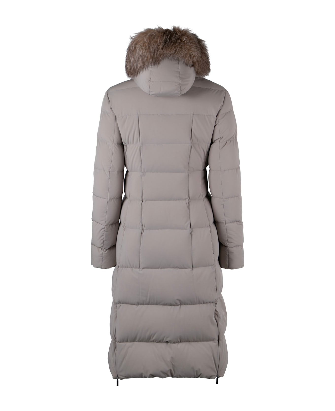 Moorer Long Hooded Down Jacket - Sand