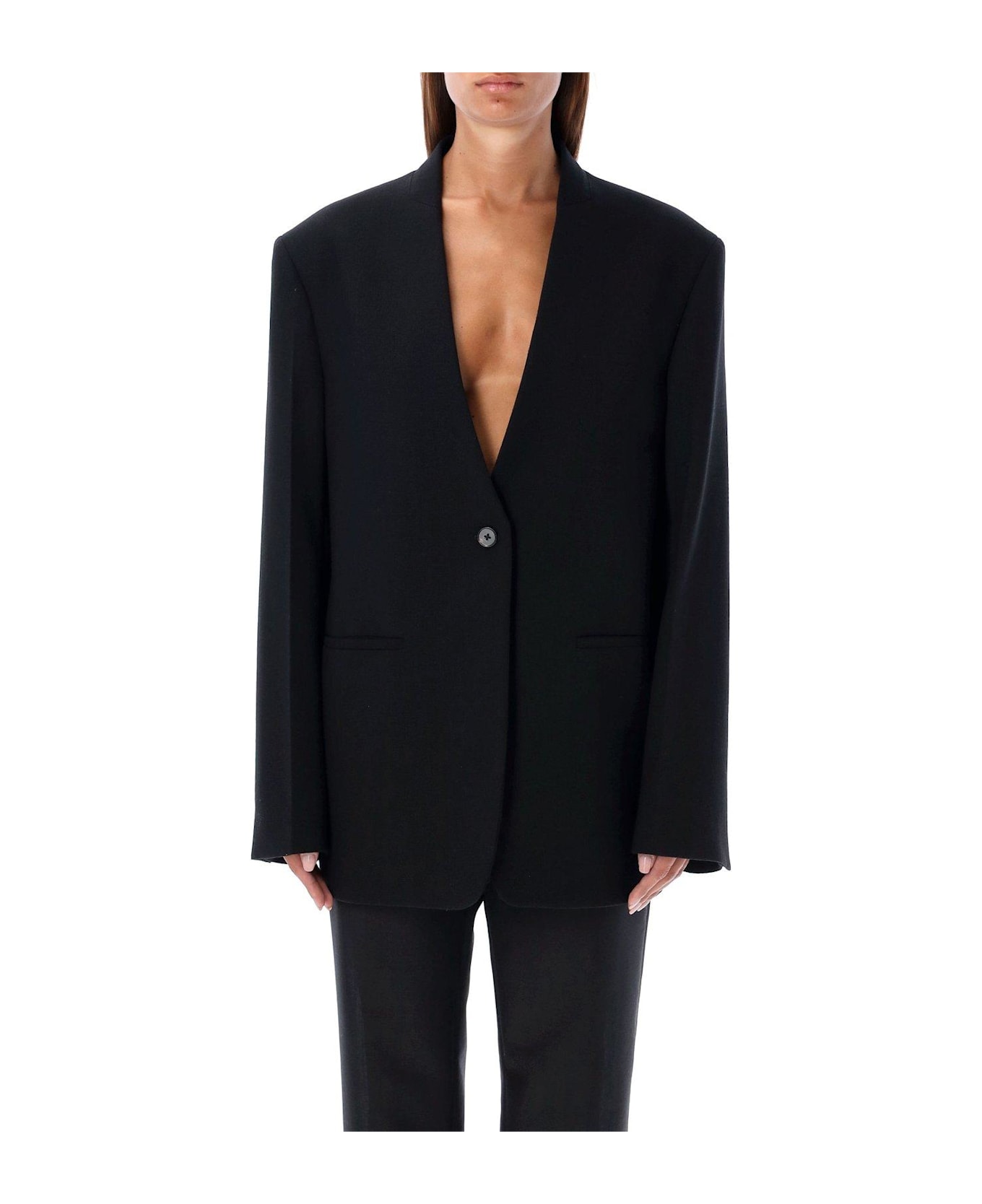 Jil Sander Long-sleeved Tailored Jacket - BLACK