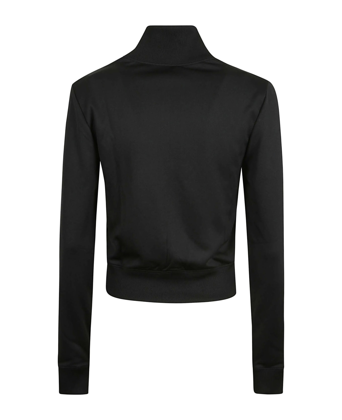 Courrèges High-neck Rib Trim Zipped Jacket - Black