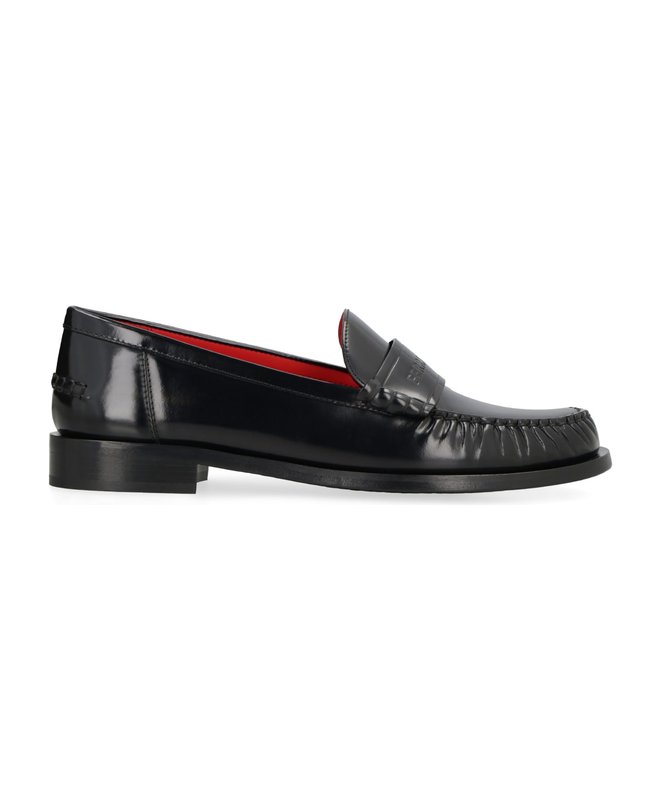 Ferragamo Brushed Leather Loafers - black フラットシューズ