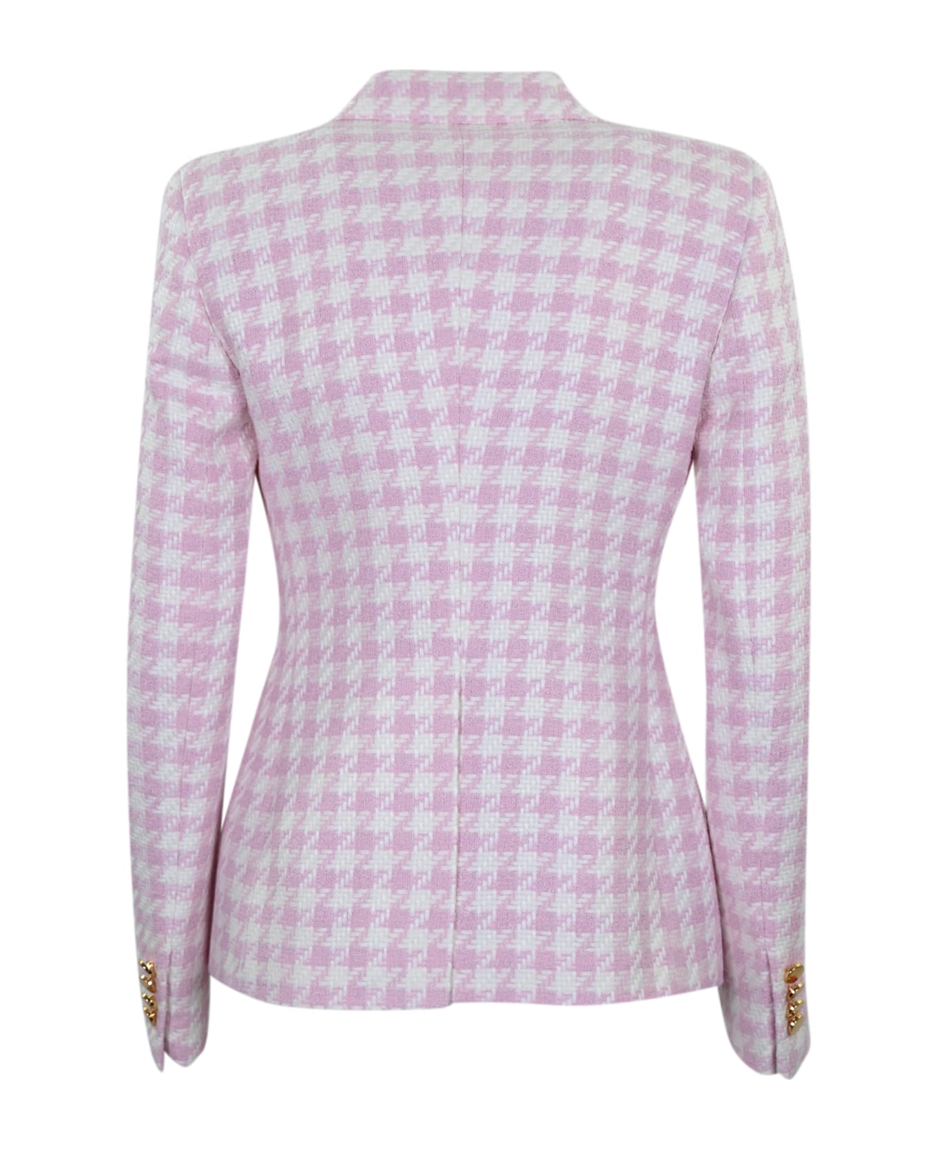 Tagliatore J-alicya Double-breasted Jacket In Pink And White - Rosa/bianco