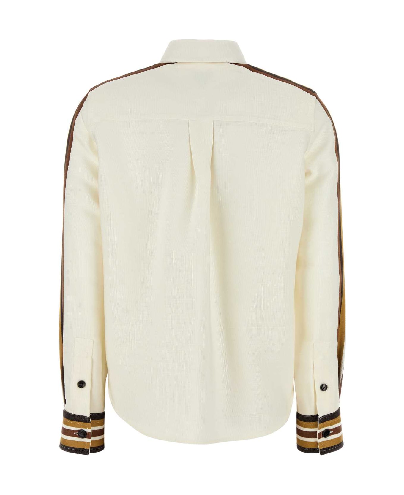 Bottega Veneta Ivory Viscose Blend Shirt - PECANCARAMEL