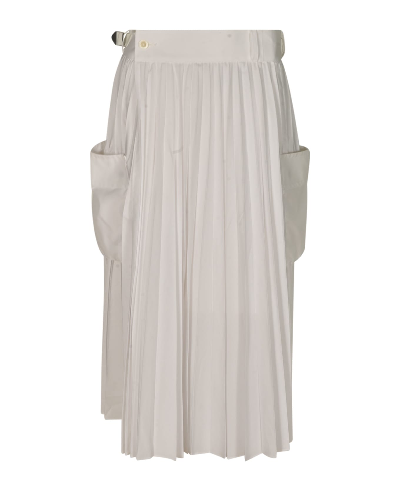 Sacai Pleated Straight Skirt - White スカート
