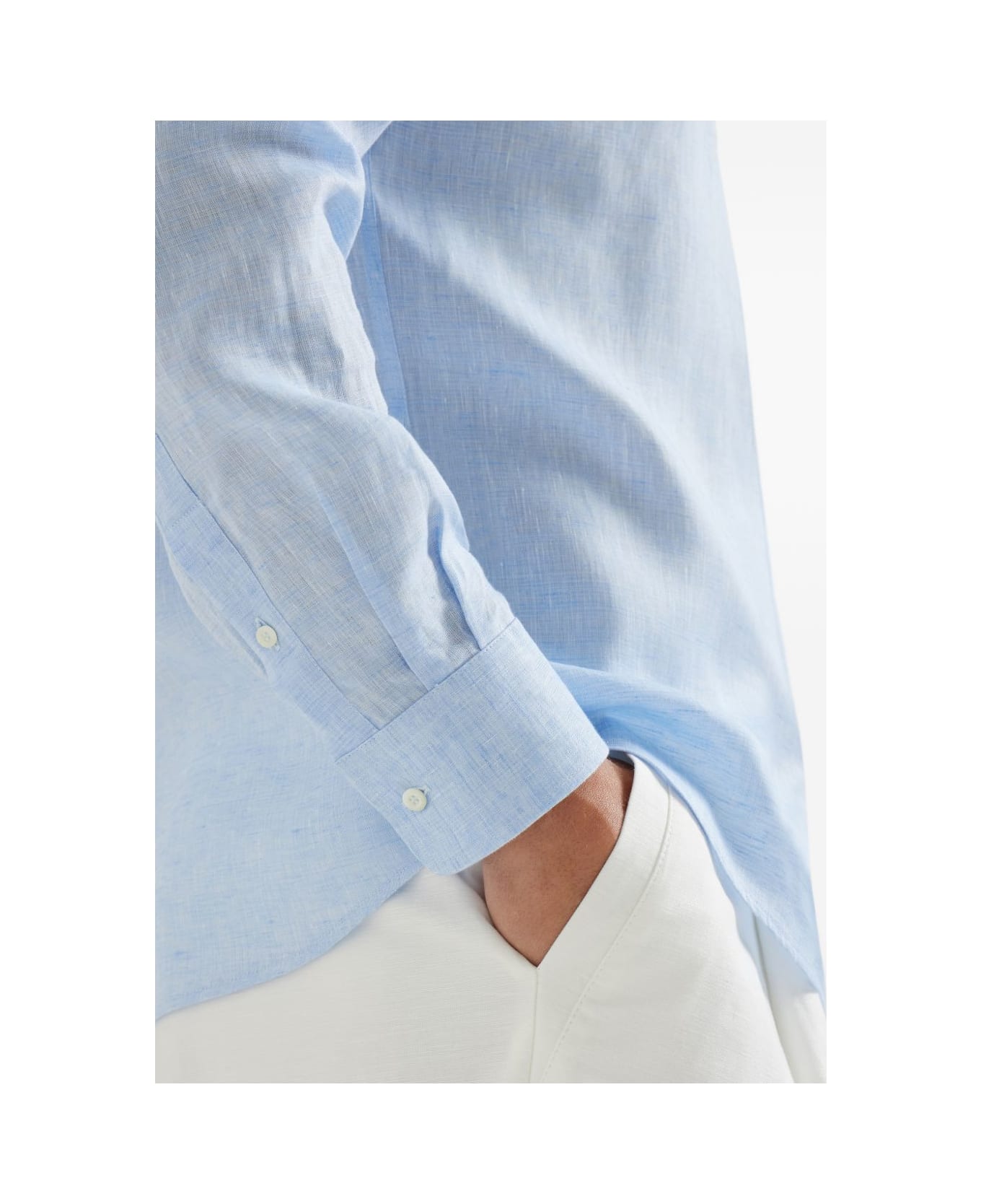 Brunello Cucinelli Linen Shirt - Clear Blue