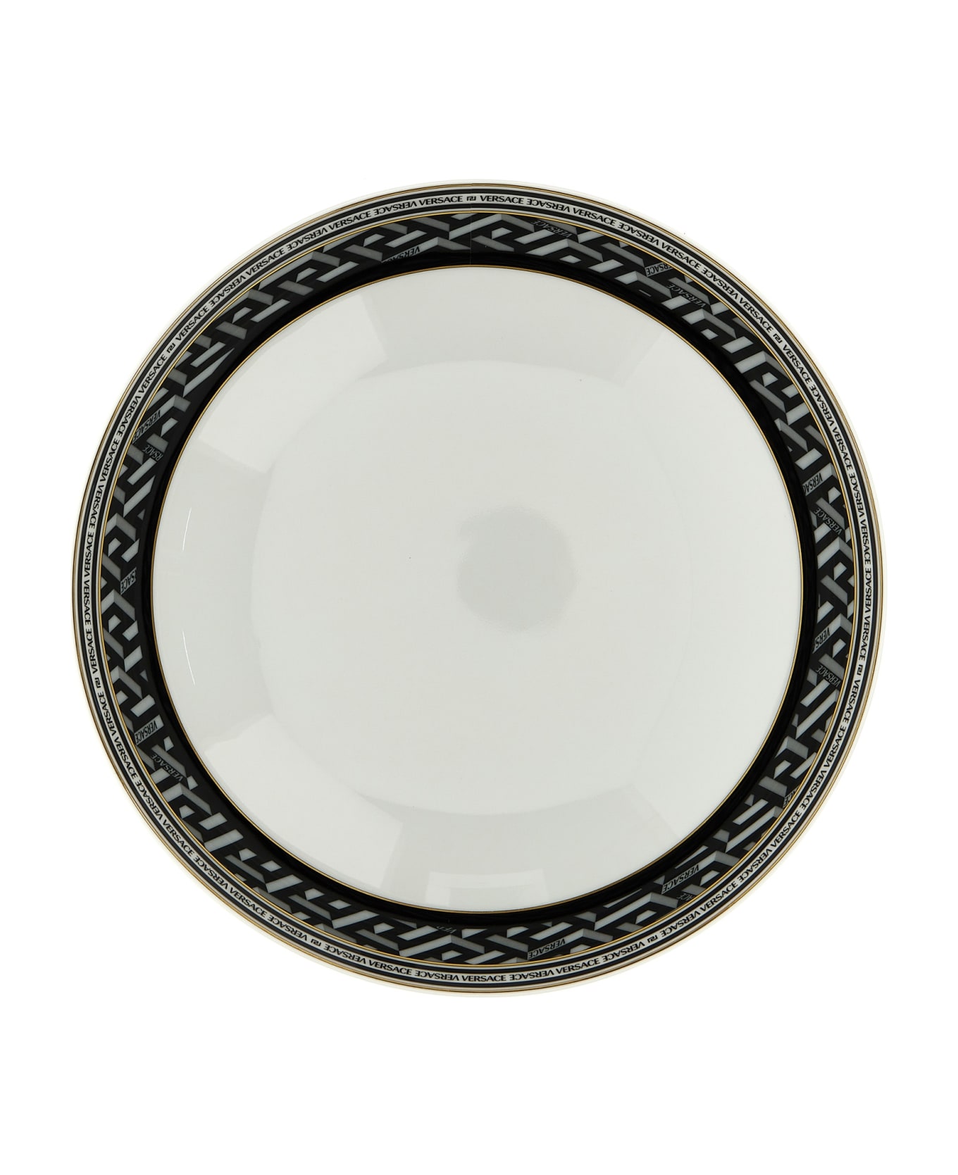 Versace Soup Plate 'la Greca' - White/Black