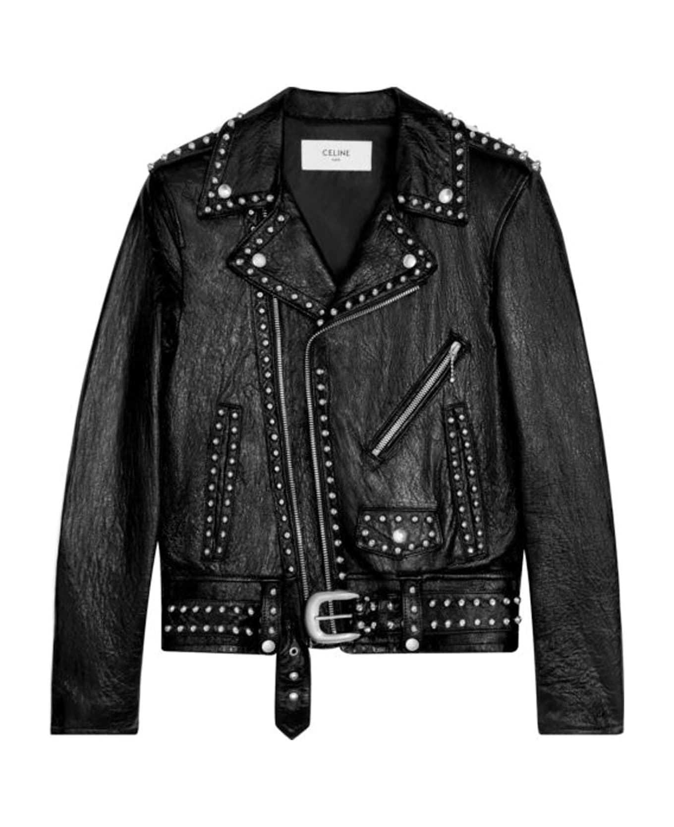 Celine Studded Leather Jacket - Black