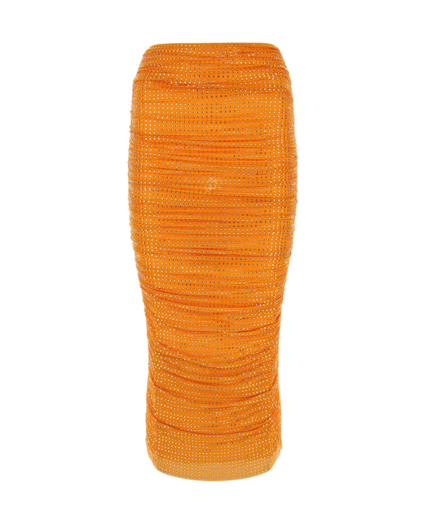 self-portrait Orange Tulle Skirt - ORANGE