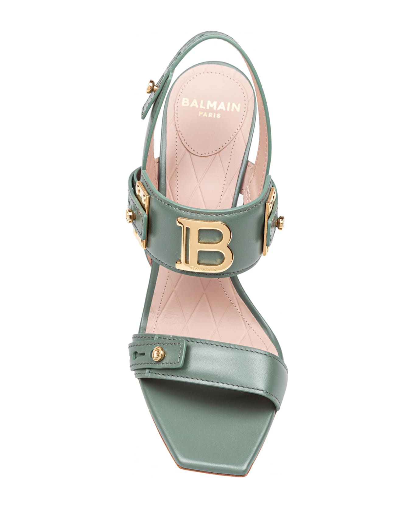 Balmain Leather Sandal Color Green - VERT