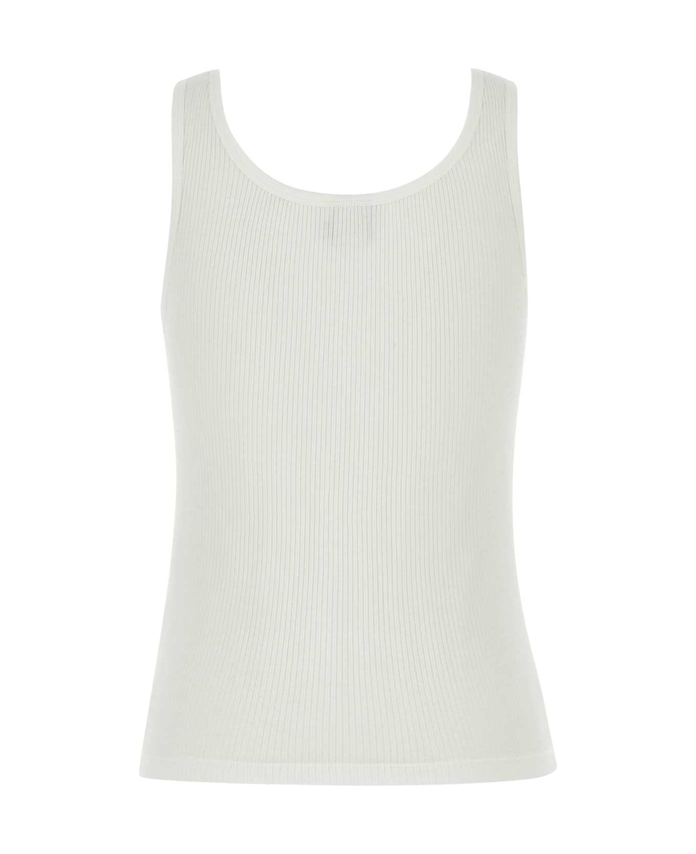 Chloé White Cotton Tank Top - WHITE