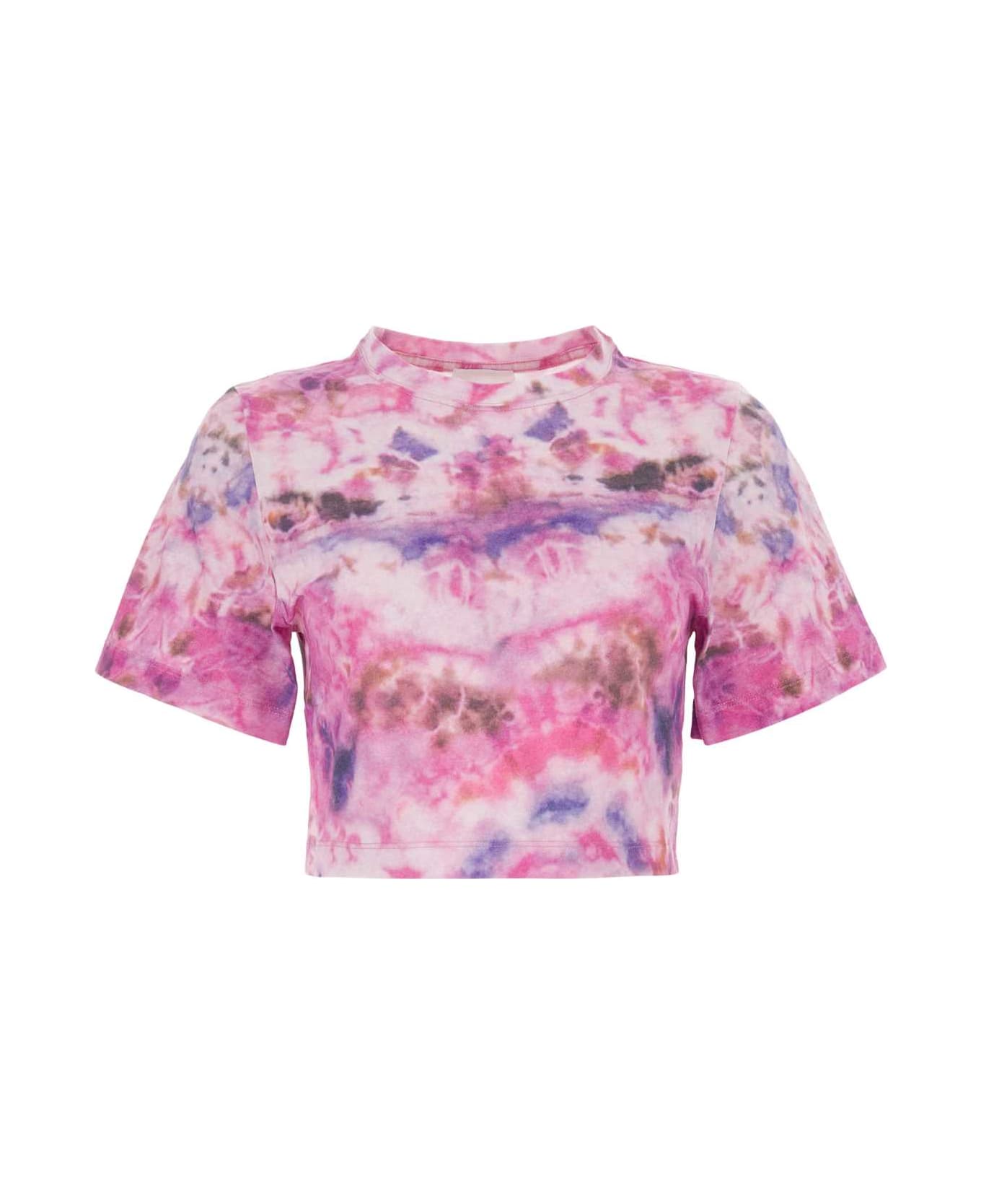 Marant Étoile Printed Cotton Zela T-shirt - Pink Tシャツ