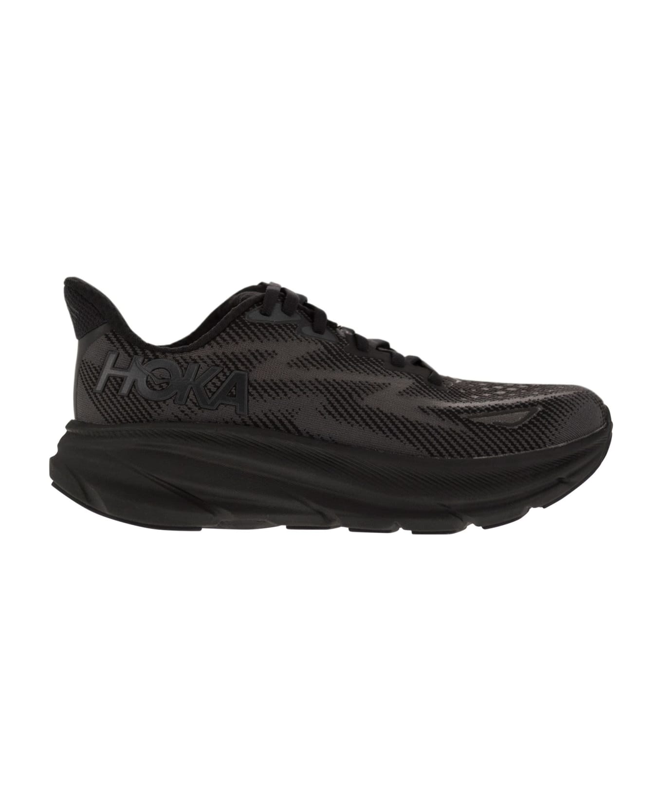 Hoka Clifton 9 - Breathable Sports Shoe - Black スニーカー