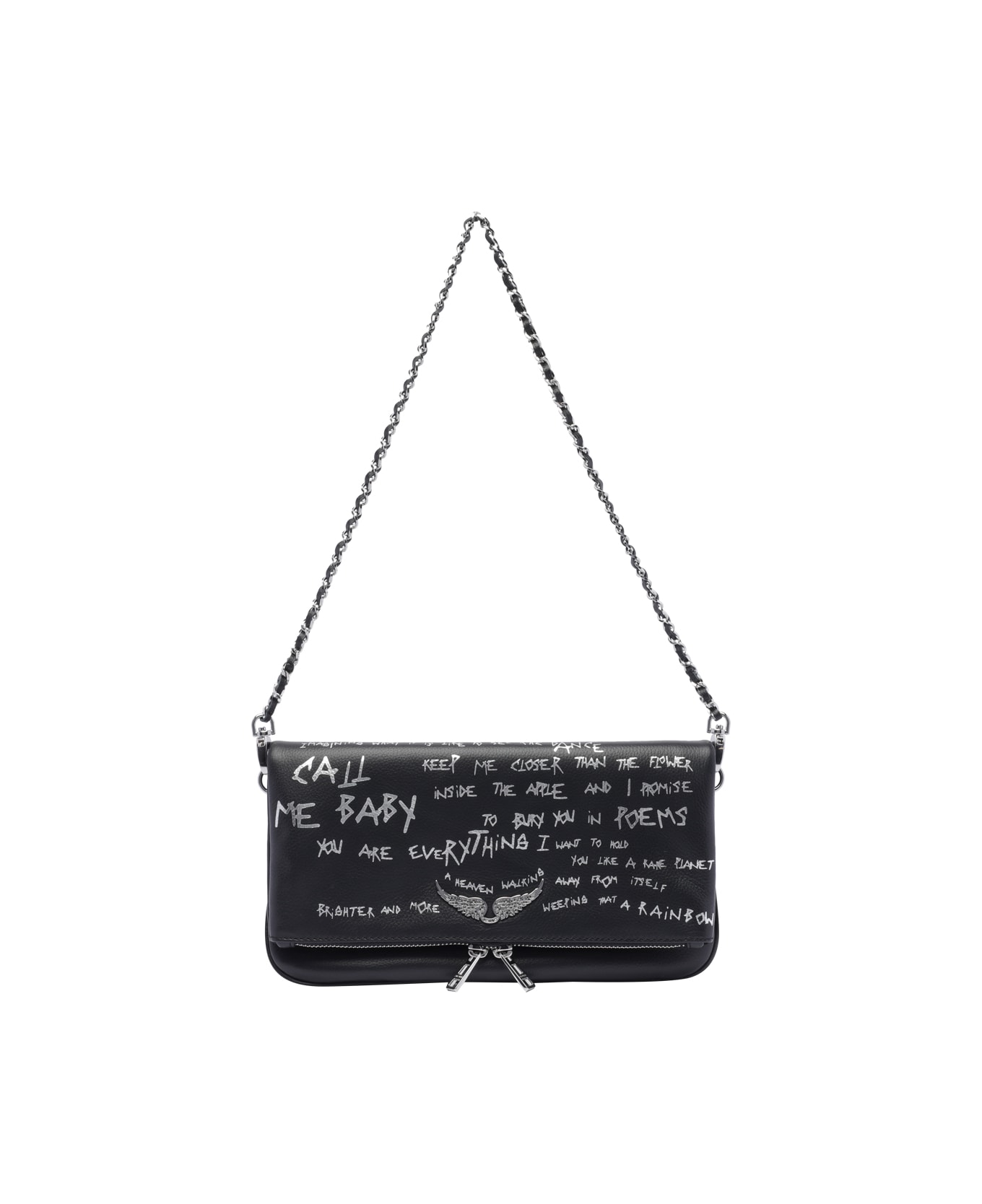 Zadig & Voltaire Rock Graffiti Crossbody Bag - Black