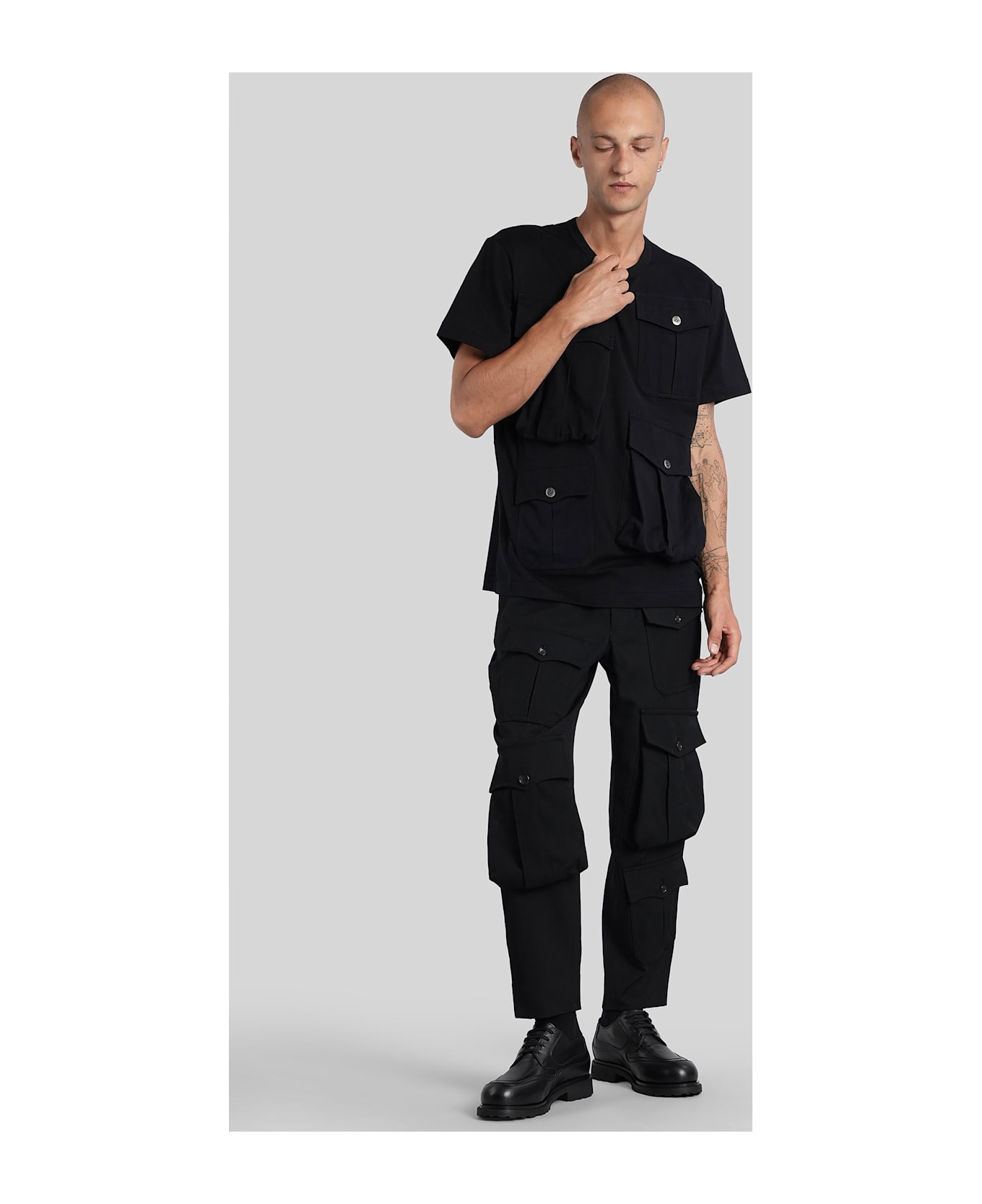 Comme Des Garçons Homme Plus T-shirt In Black Cotton - black