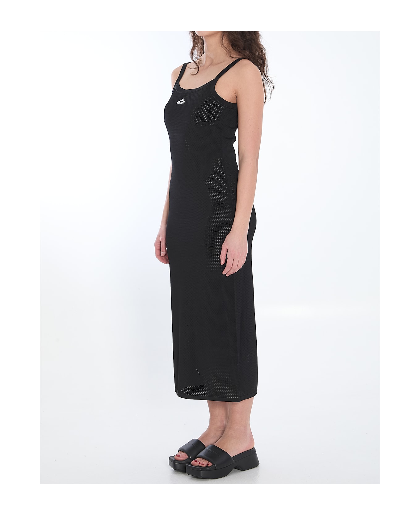 Alexander Wang Slip Dress With 3d Logo - Black