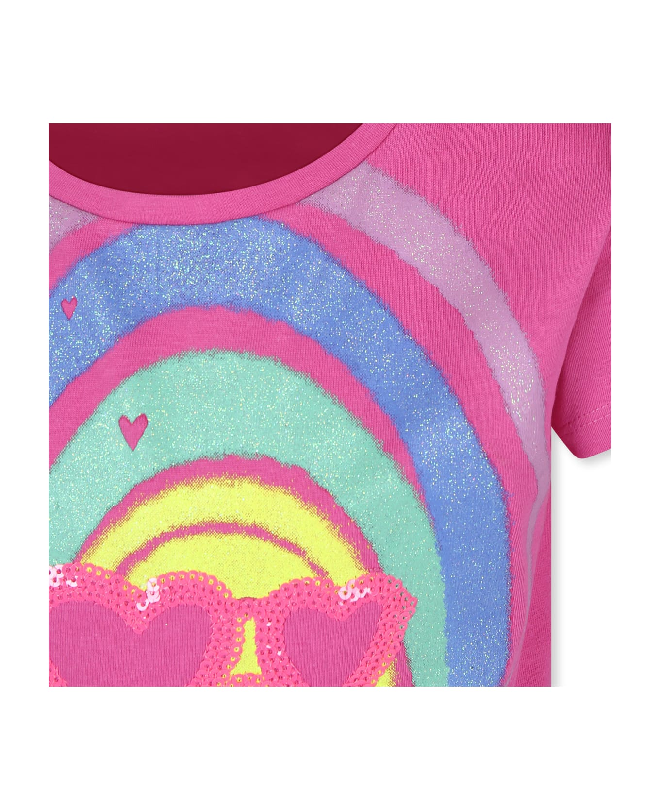 Billieblush Fuxhsia T-shirt For Girl With Rainbow - Fuchsia